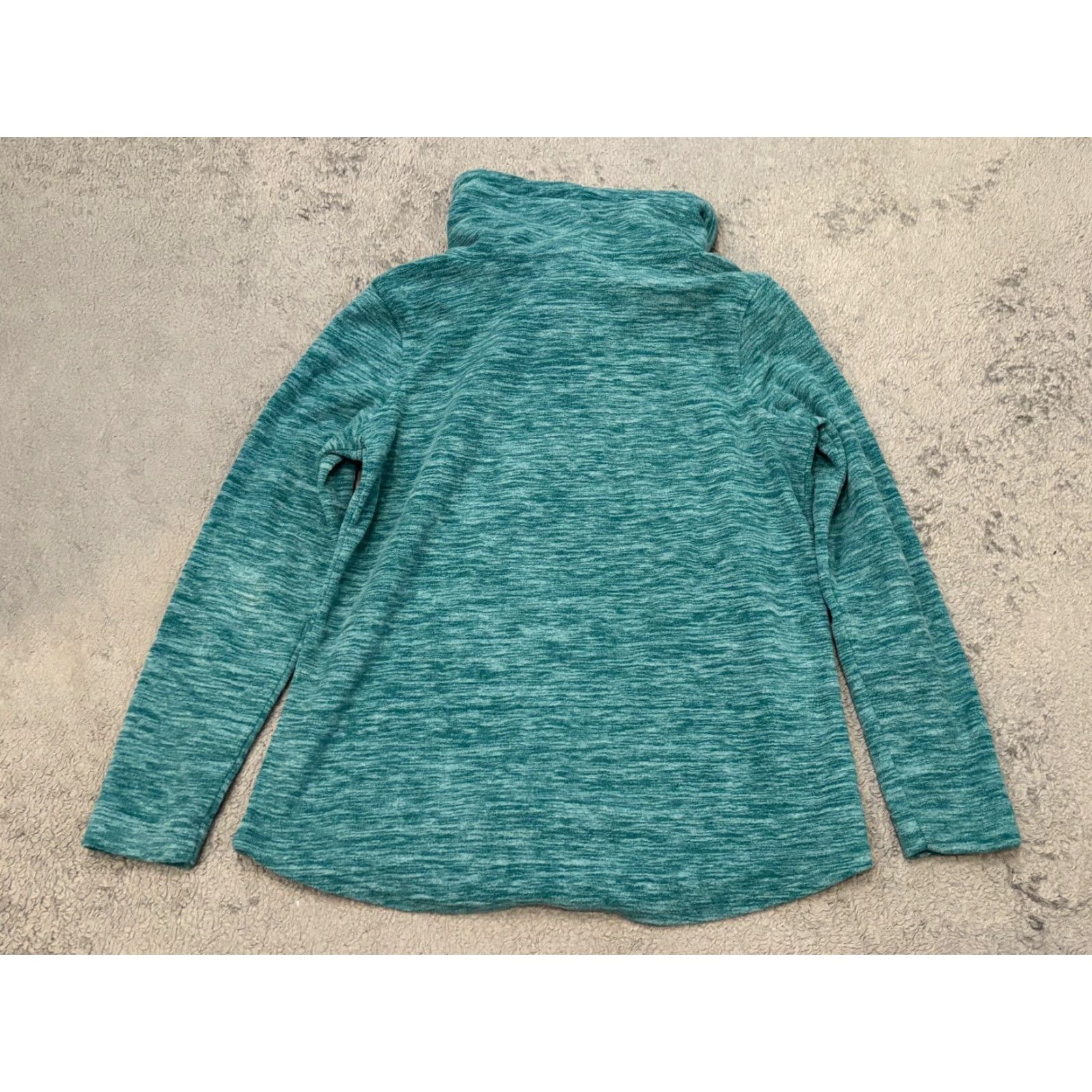 Talbots Bass Sweater Womens Large Green Teal Long Sleeve Cowl Neck Fleece Pullover Size L / US 10 / IT 46 - 5 Thumbnail