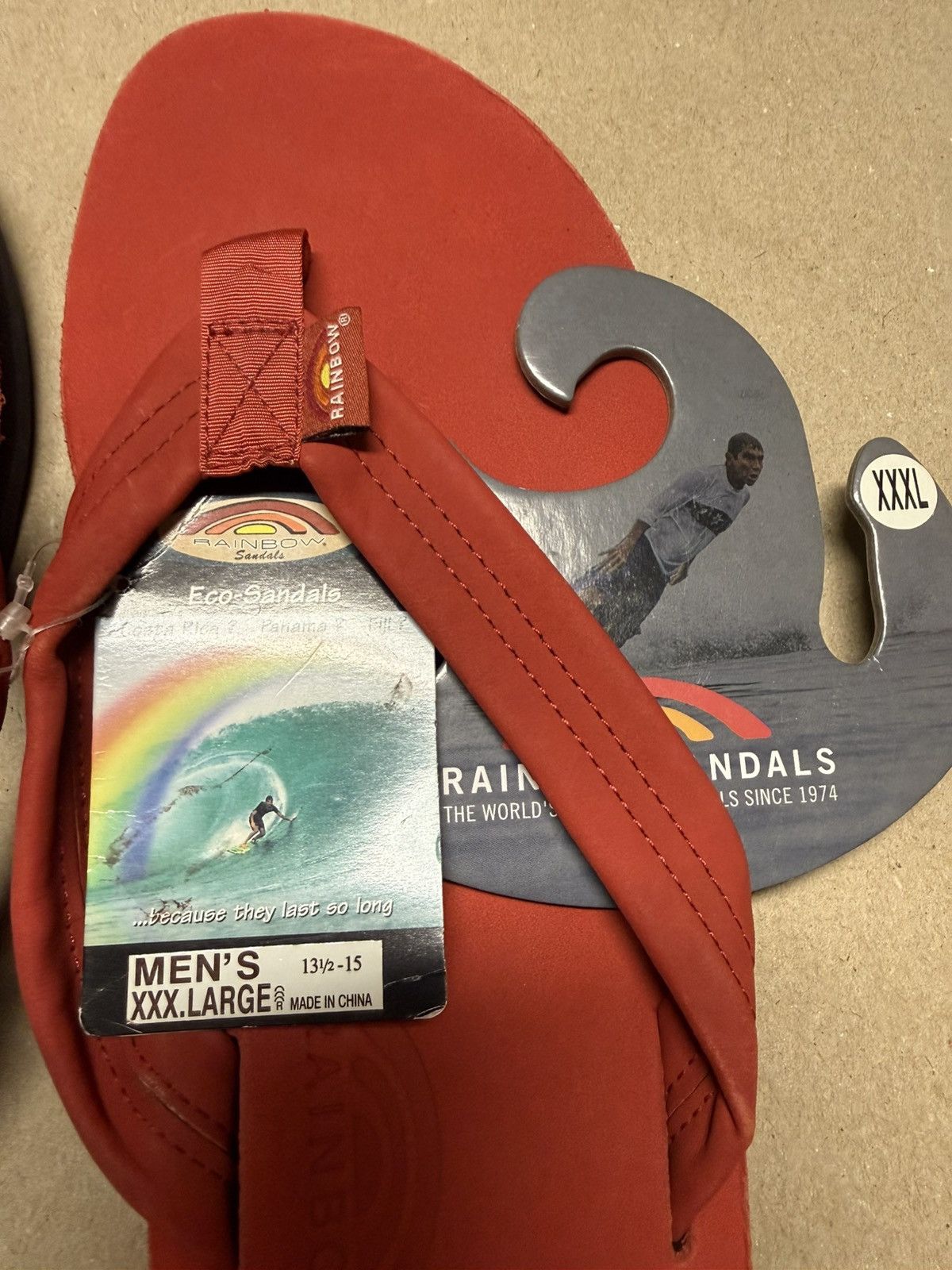 Rainbow Men’s Rainbow Leather Single Layer 301ALTS XXXL 13.5-15 Red! Size US 14 / EU 47 - 3 Thumbnail
