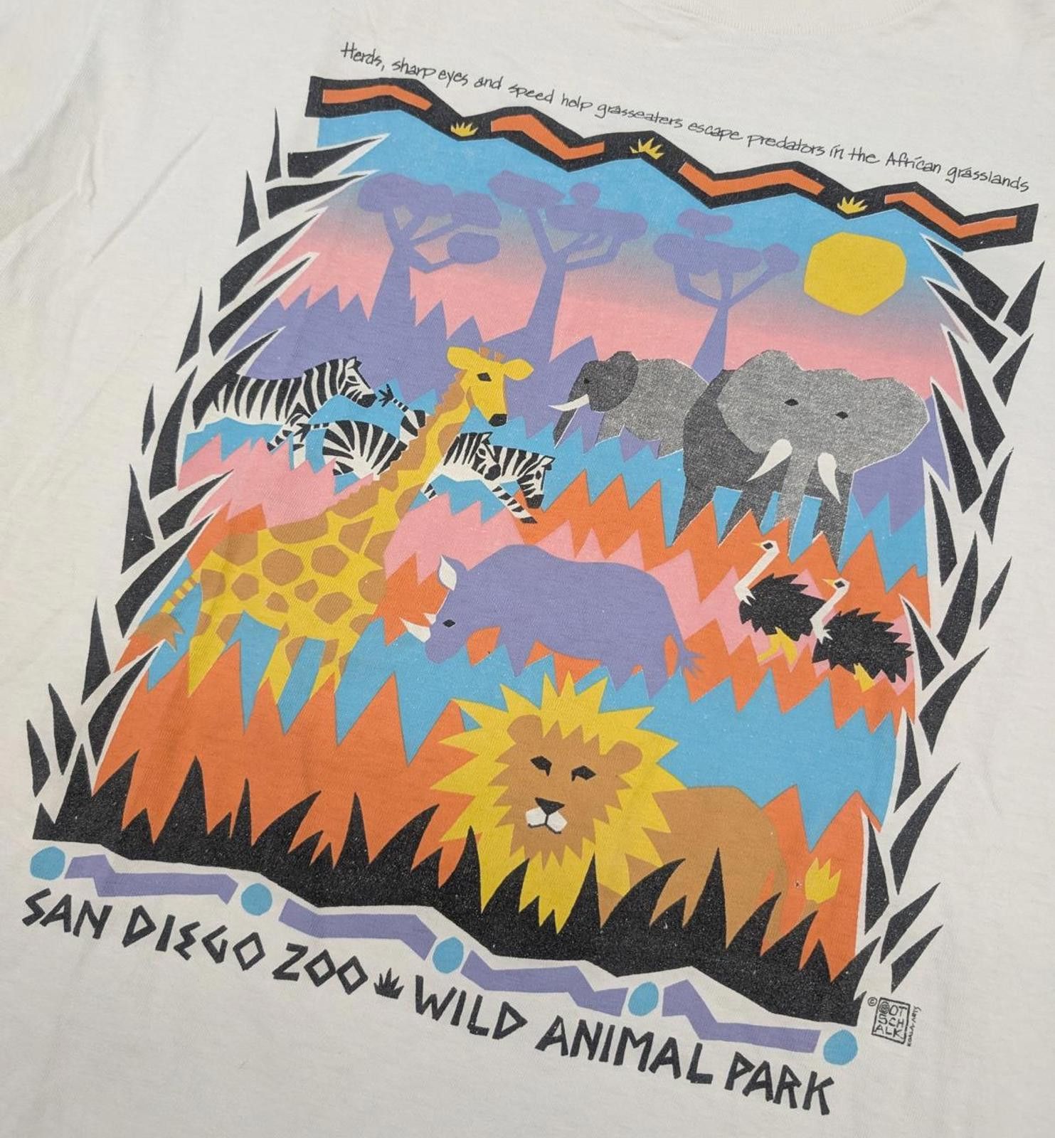 Vintage Vintage 90s San Diego Zoo Animal Park Art T-shirt Size US L / EU 52-54 / 3 - 2 Thumbnail