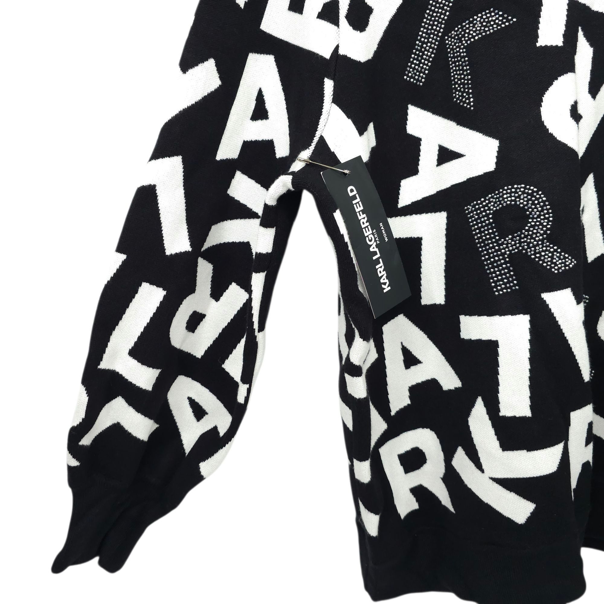 Karl Lagerfeld Karl Lagerfeld Paris Scrambled Logo Sweater Women 1X Ribbed Size ONE SIZE - 11 Thumbnail