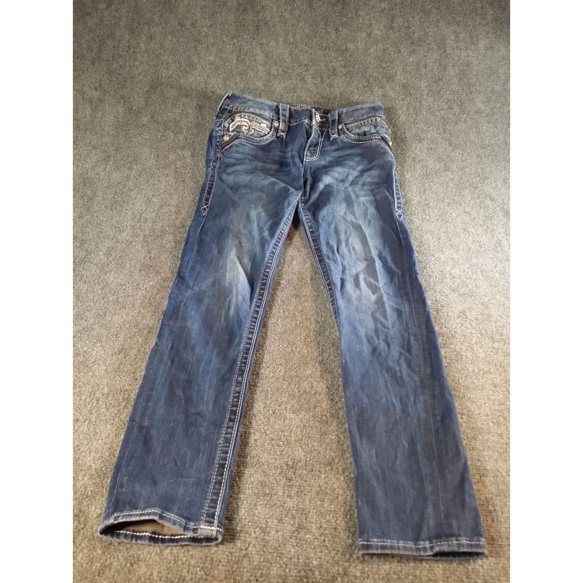 Rock Revival Rock Revival Tia Mid Rise Skinny Jeans Women Sz 26 Rhineston Size 26" / US 2 / IT 38 - 2 Thumbnail