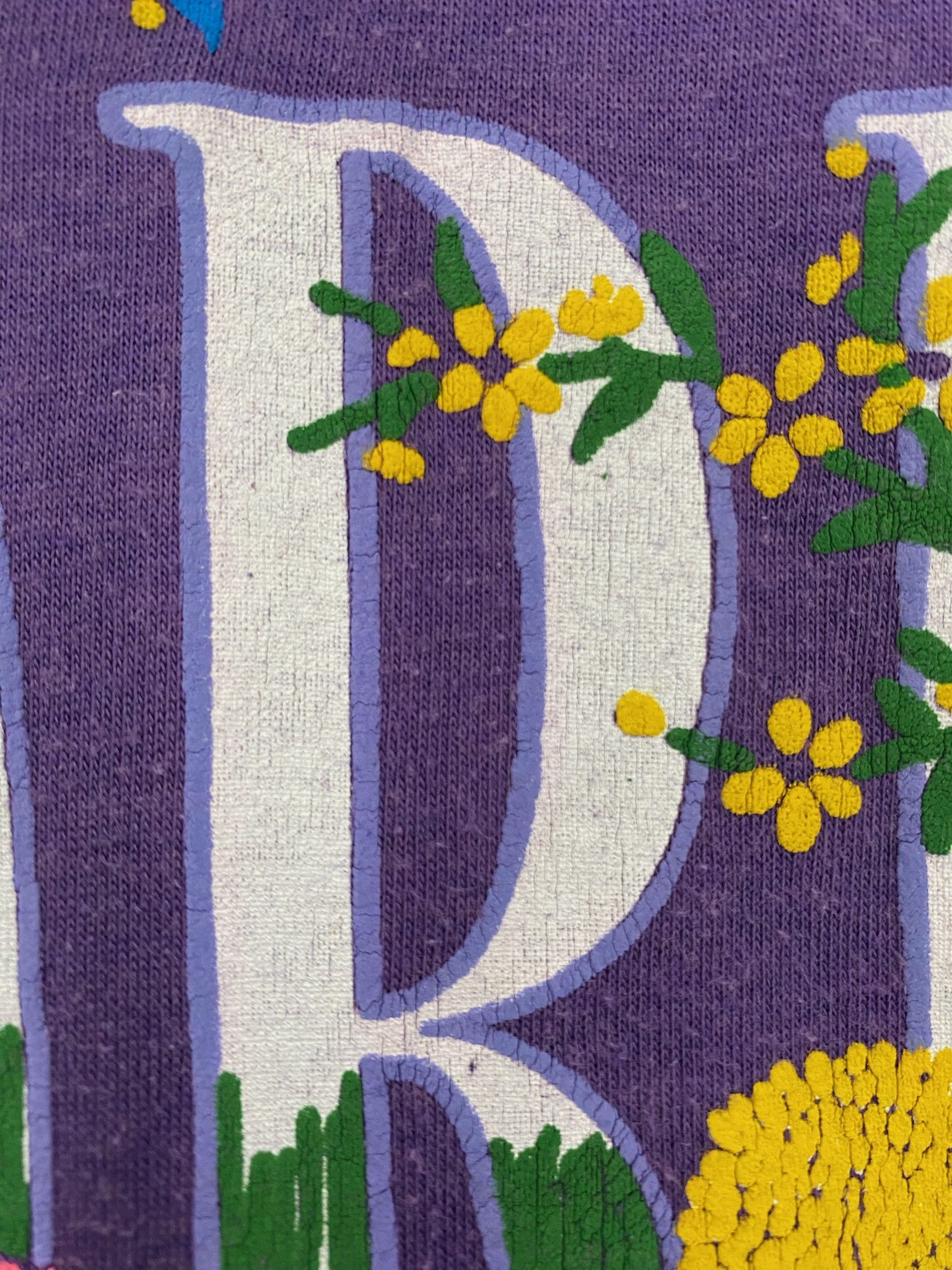 Vintage 80’s Victoria Canada Floral Butterflies Purple T-Shirt Large Size L / US 10 / IT 46 - 7 Thumbnail