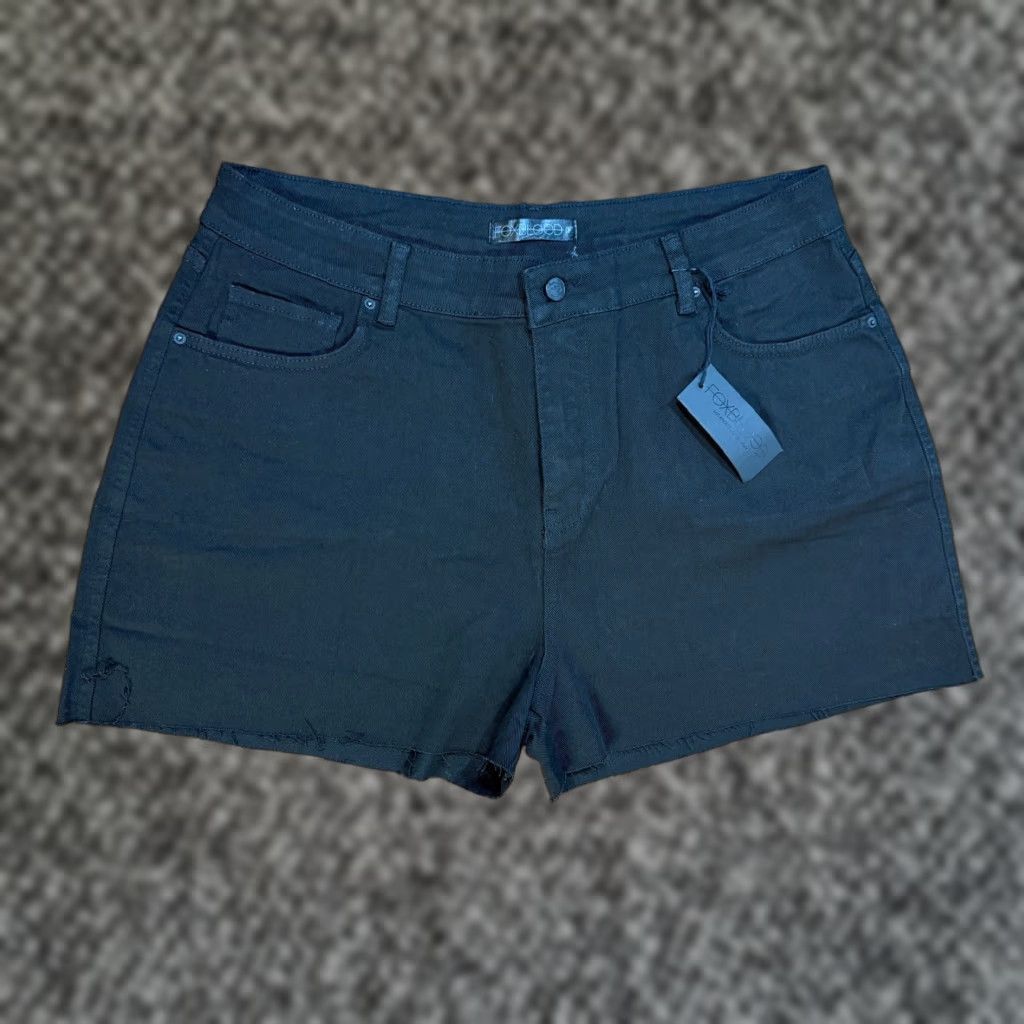 Vintage Foxblood Women's Shorts 36 Denim Raw Hem Cotton Goth Punk Black Size 25" / US 0 / IT 36 - 1 Thumbnail