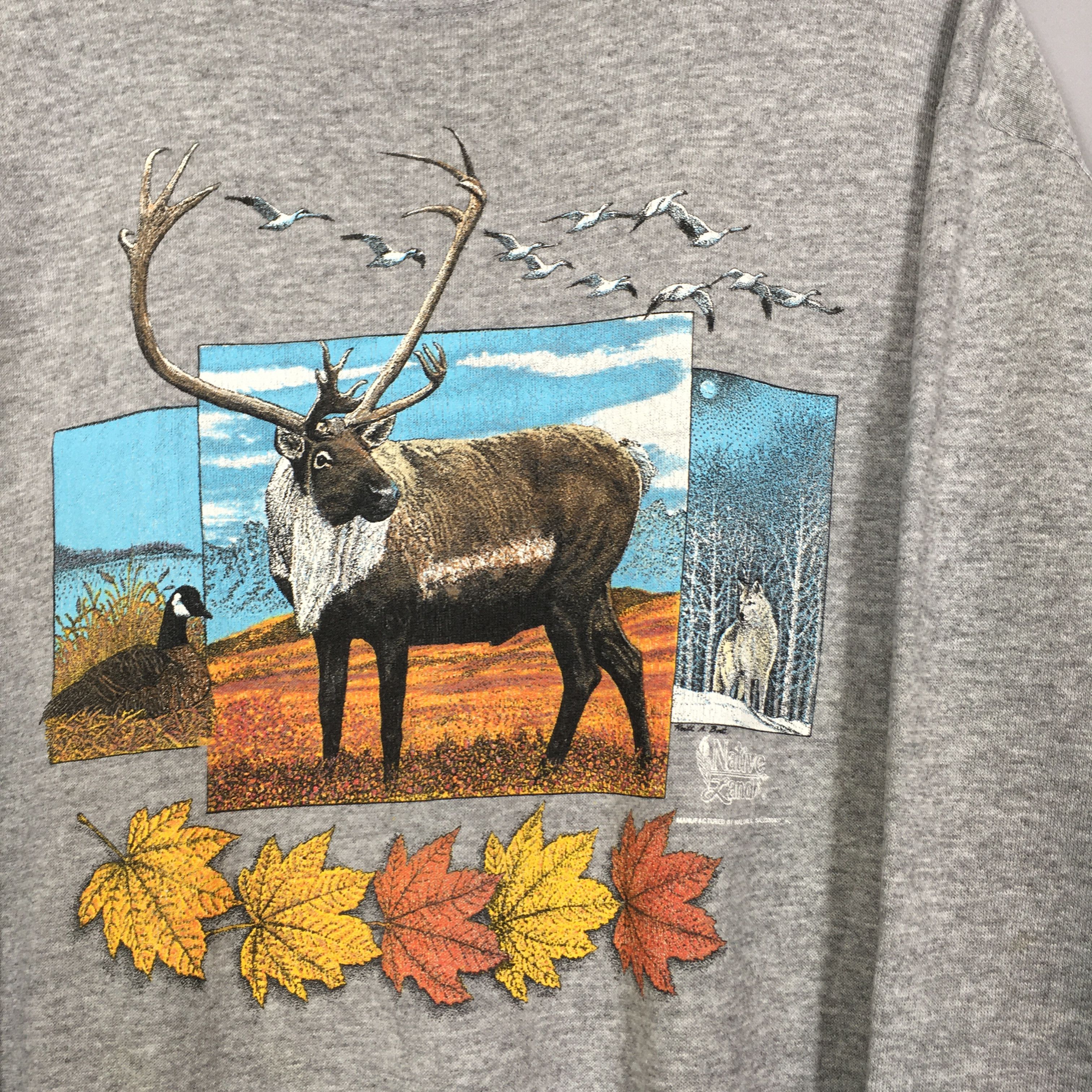 Habitat Vintage 90s White-Tailed Deer Wildlife Sweatshirt Large Size US L / EU 52-54 / 3 - 2 Thumbnail