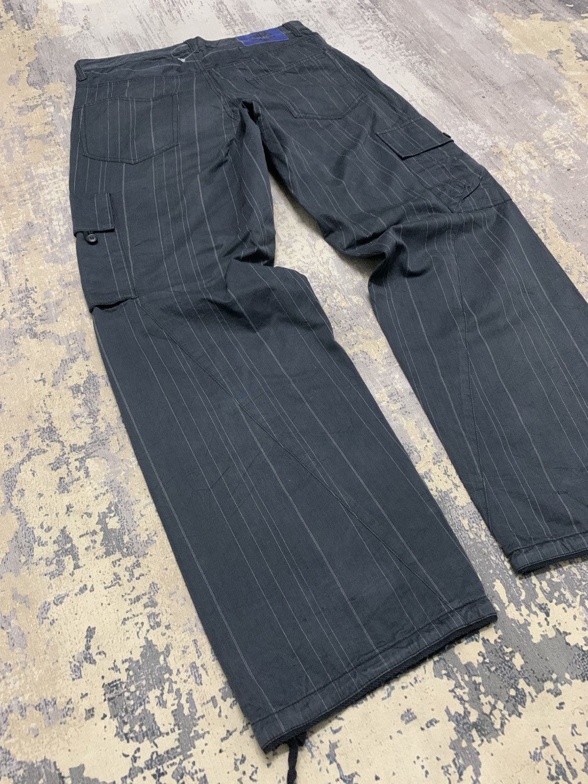 PPFM Archival PPFM Pinstripe Baggy Parachute Cargo Pants Grommet Size US 32 / EU 48 - 12 Thumbnail