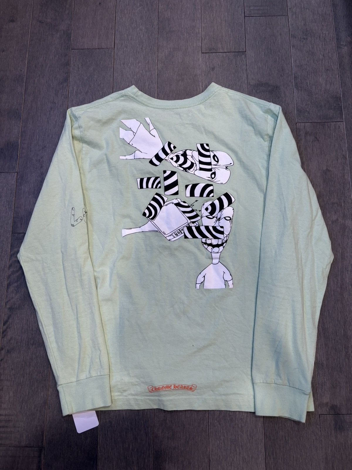 image of Chrome Hearts Matty Boy List L/s Long Sleeve Shirt Large in Mint, Men's
