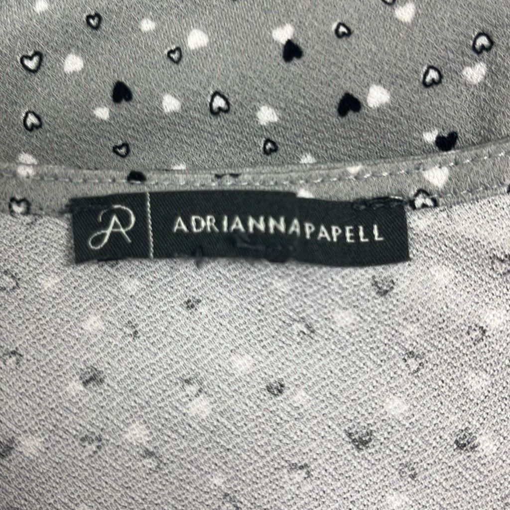 Other Adrianna Papell Womens 2X Gray Black Heart Print Blouse Size XXL / US 16-18 / IT 52-54 - 7 Thumbnail