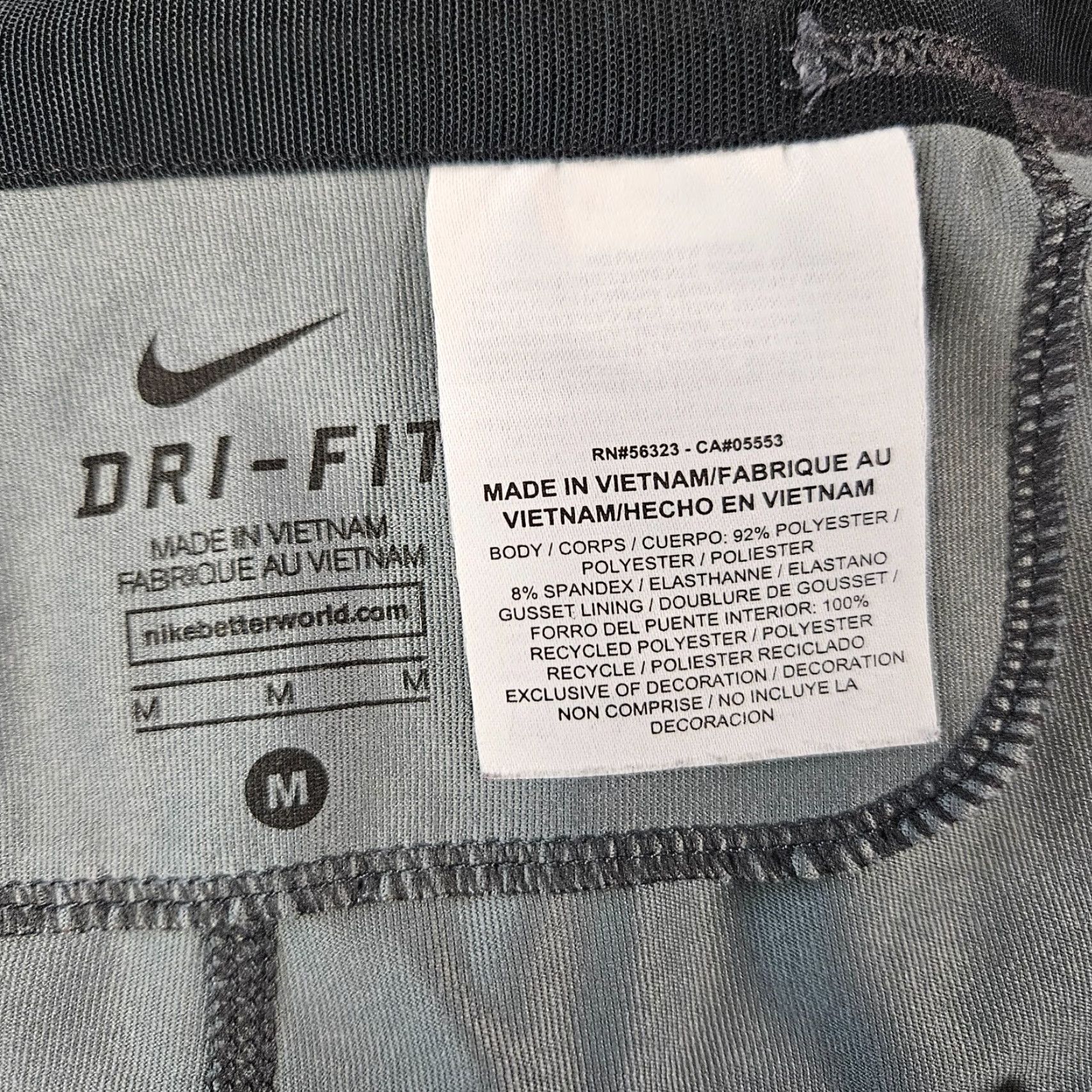 Nike Nike Dri-Fit Womens Cropped Leggings Sz Medium Black Gray Mid Rise Size 32" / US 10 / IT 46 - 7 Thumbnail