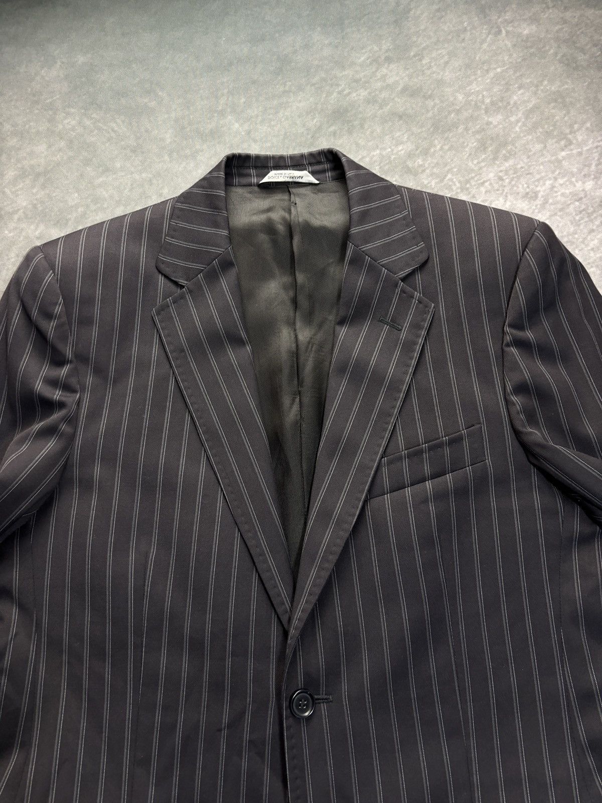 Dolce & Gabbana Dolce & Gabbana Suit Jacket Striped Wool Blazer Size 38R - 10 Thumbnail