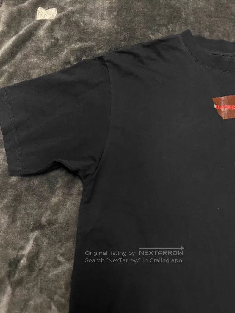 Balenciaga Balenciaga Black and Red Tape Short Sleeve Size US XS / EU 42 / 0 - 2 Thumbnail