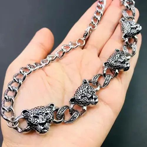 Other Leopard Head on curb chain Choker Necklace Size ONE SIZE - 2 Thumbnail