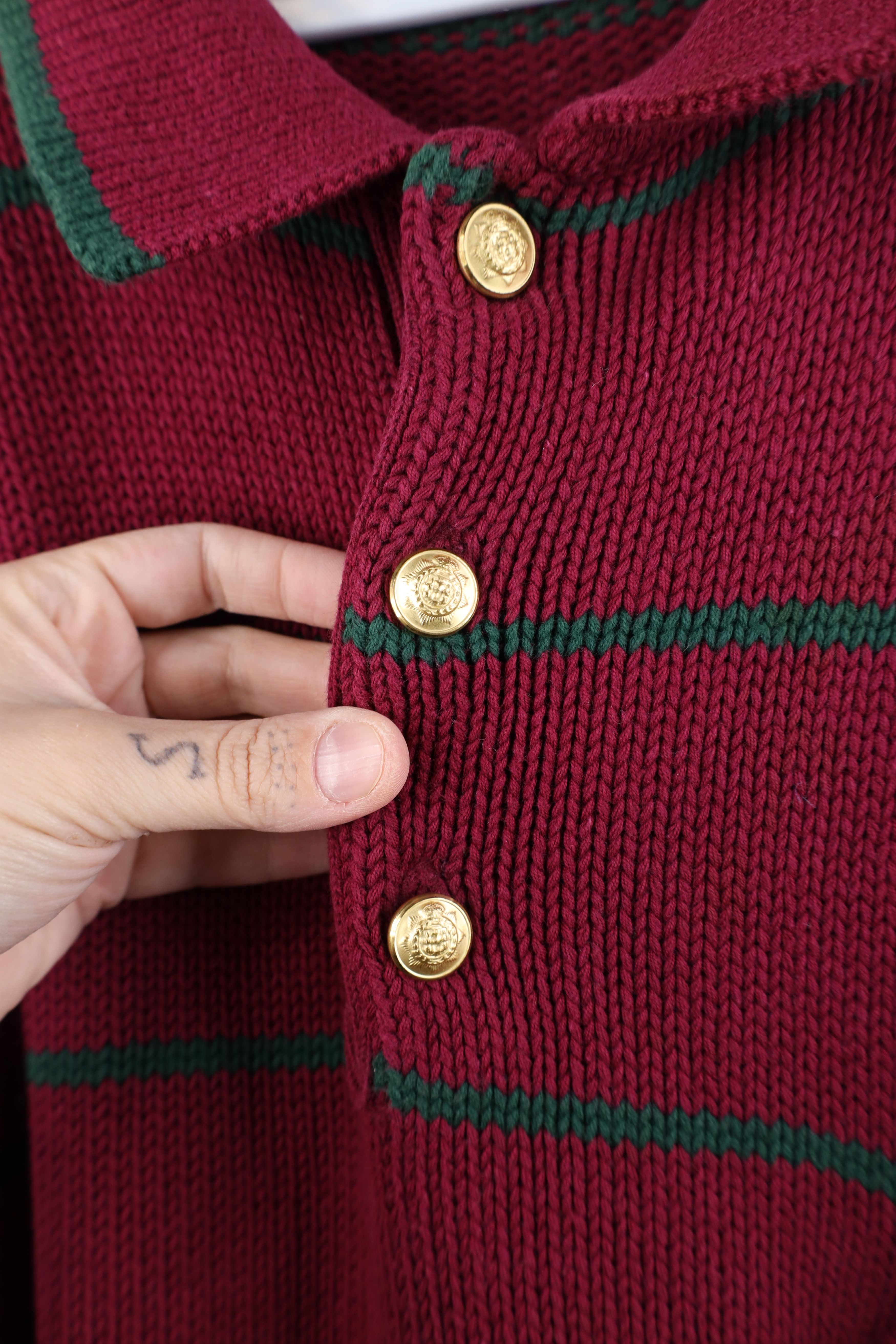 Vintage Vintage 70s Streetwear Argyle Diamond Knit Collared Sweater Size US M / EU 48-50 / 2 - 8 Thumbnail