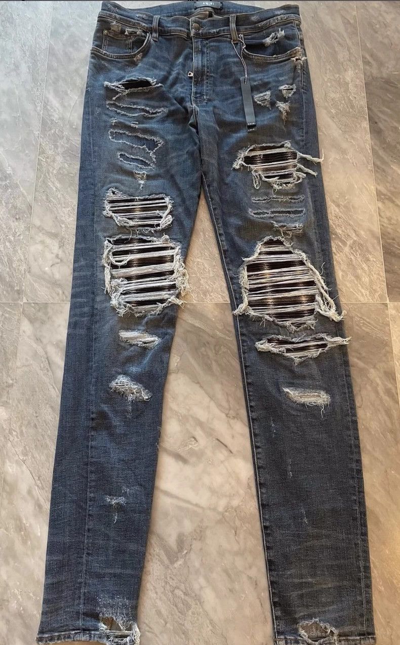 Amiri AMIRI Distressed Patchwork Blue Jeans - dmc Size US 36 / EU 52 - 1 Thumbnail