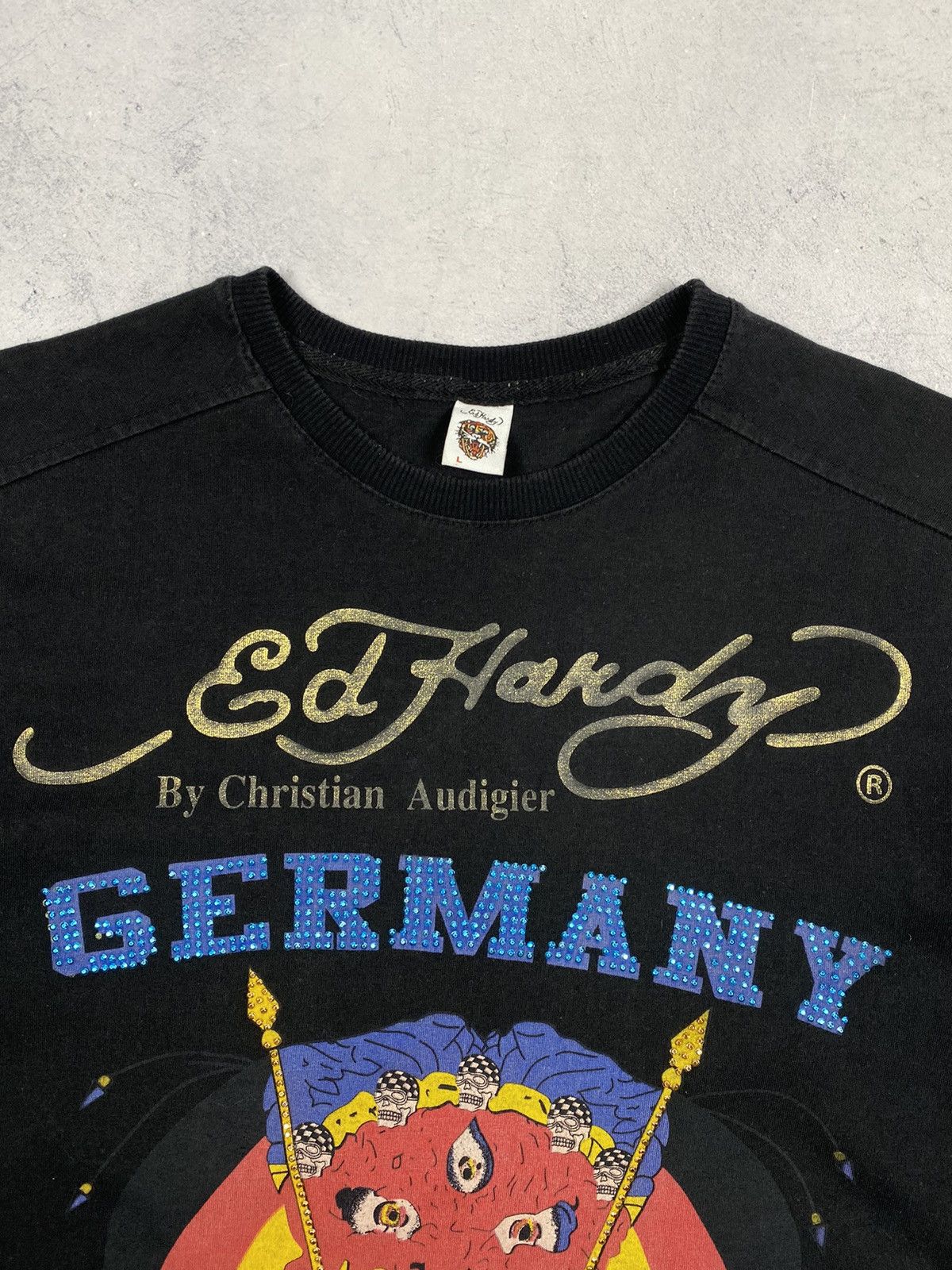 Ed Hardy Vintage Y2K Ed Hardy By Christian Audigier Germany T Shirt Size US L / EU 52-54 / 3 - 5 Thumbnail