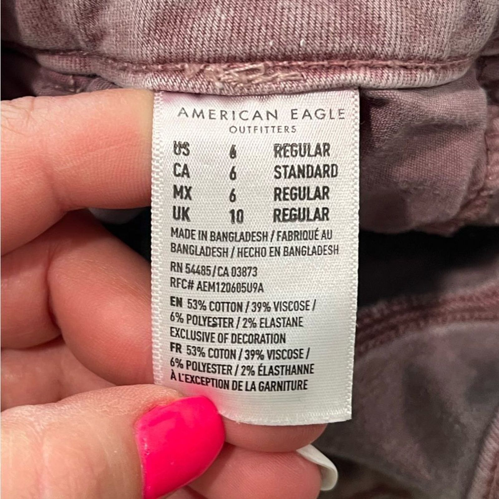 American Eagle Outfitters American Eagle Ne(x)t Level Stretch Purple Skinny Jeans 6 Size 28" / US 6 / IT 42 - 9 Thumbnail