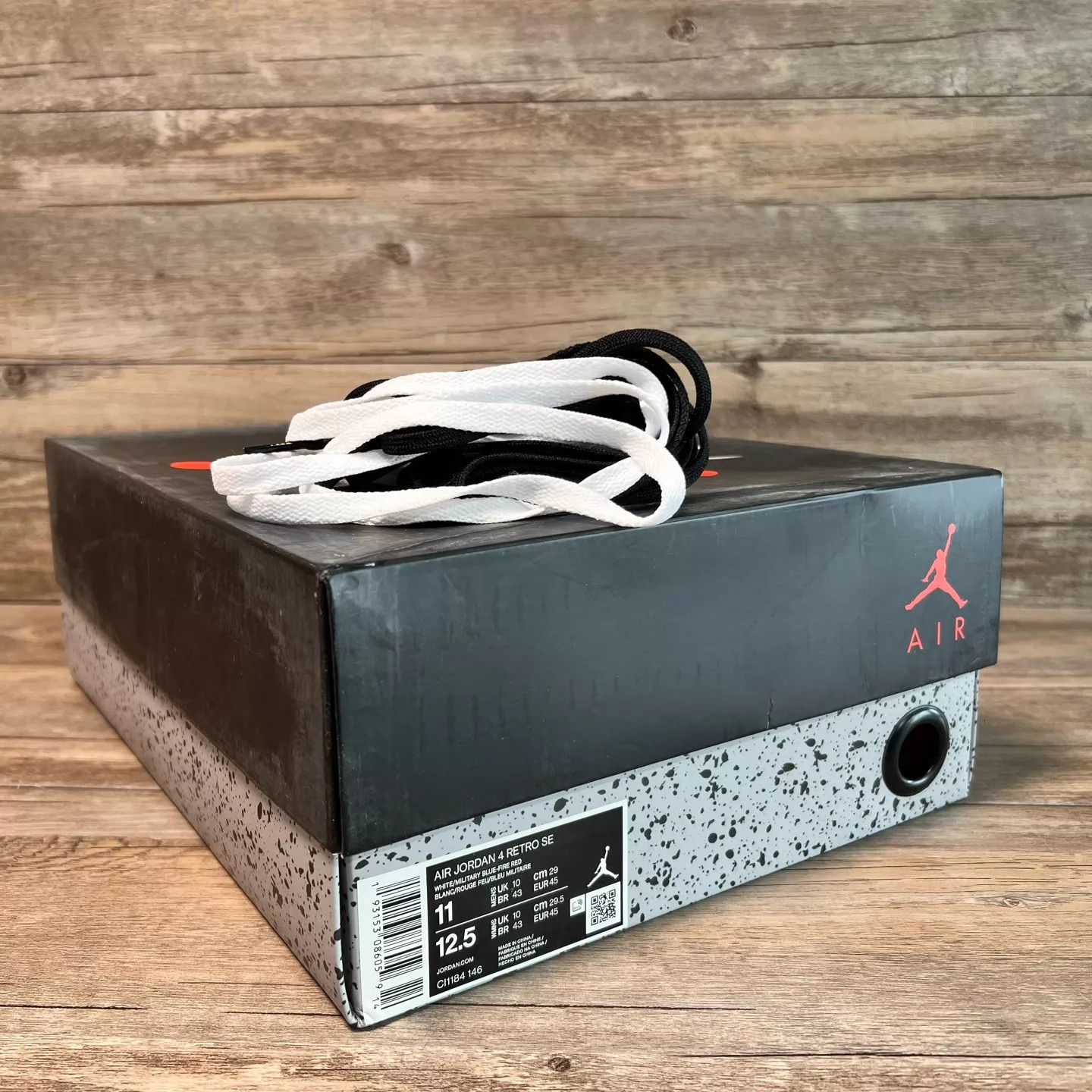 Nike Air Jordan 4 White Red Blue Mismatched 45 95 Size US 12 / EU 45 - 8 Thumbnail