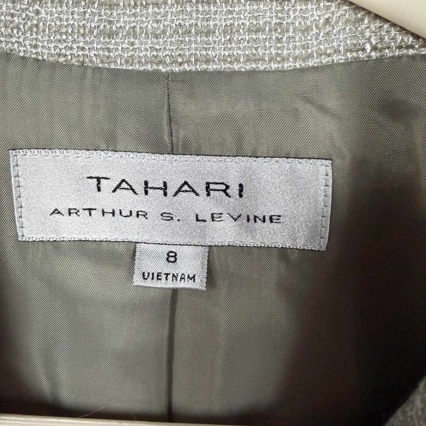 Vintage Tahari Arthur S. Levine Blazer Women 8 Beige Check Suit Jacket Vintage No Size M / US 6-8 / IT 42-44 - 7 Thumbnail
