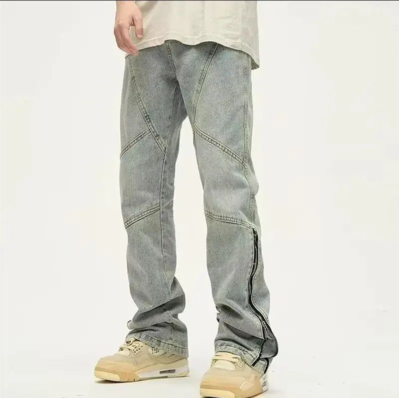 Japanese Brand Straight leg street zipper jeans Size US 32 / EU 48 - 4 Thumbnail