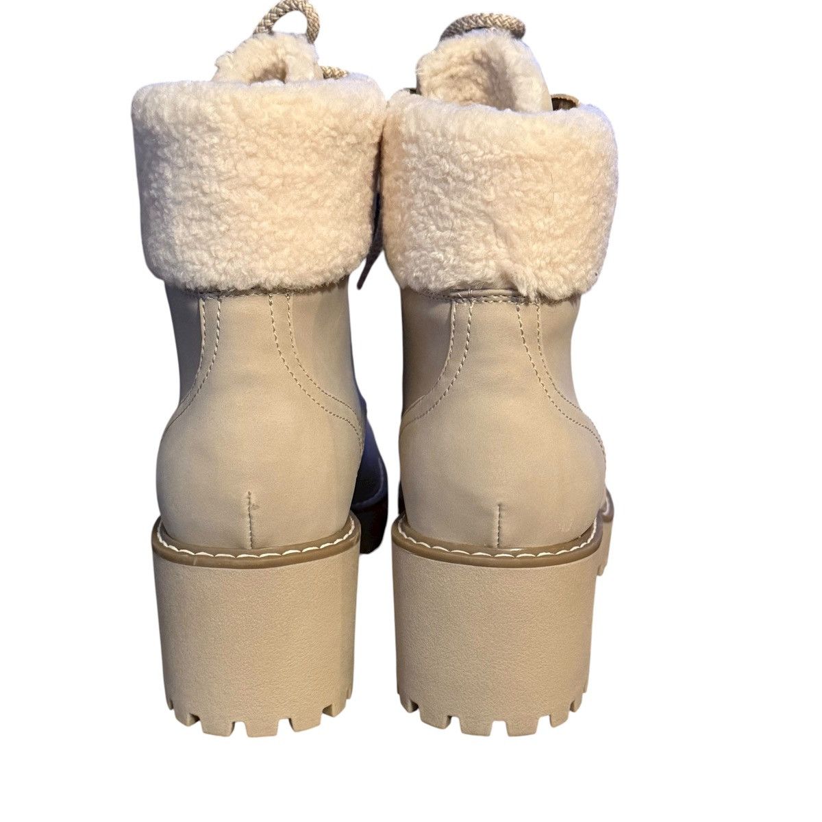 Dolce Vita DV by Dolce Vita Russit Sherpa trim laced wedge ankle boots Size US 9.5 / IT 39.5 - 7 Thumbnail