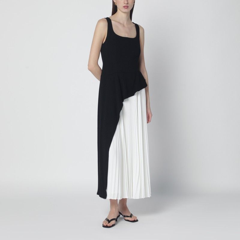 Simkhai Simkhai Zayla Black And White Pleated Dress Size M / US 6-8 / IT 42-44 - 1 Thumbnail