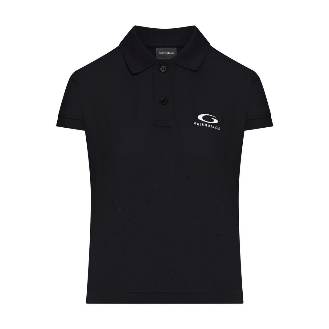 BALENCIAGA Sport Women's Black Polo Shirt New & Authentic (