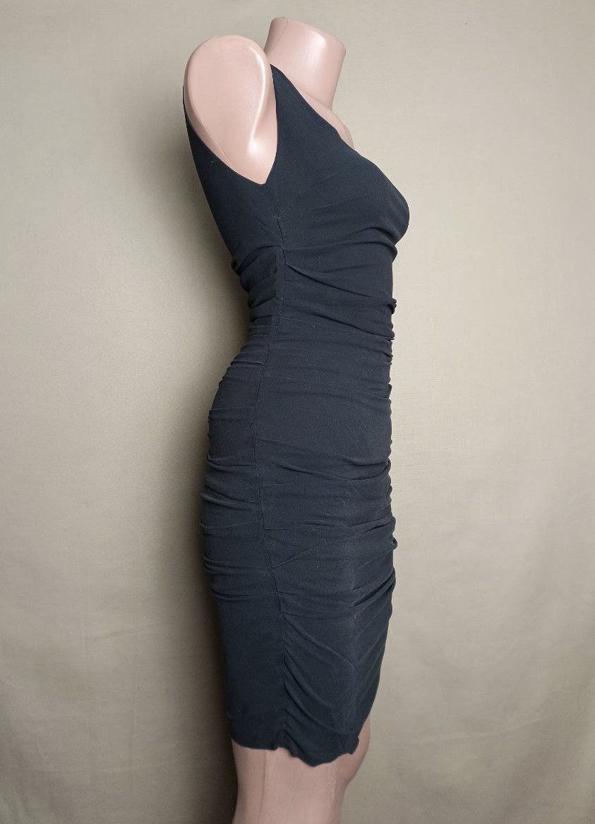 Dolce & Gabbana Dolce & Gabbana Black Silk Gathered Women Dress EU38 Size S / US 4 / IT 40 - 3 Thumbnail