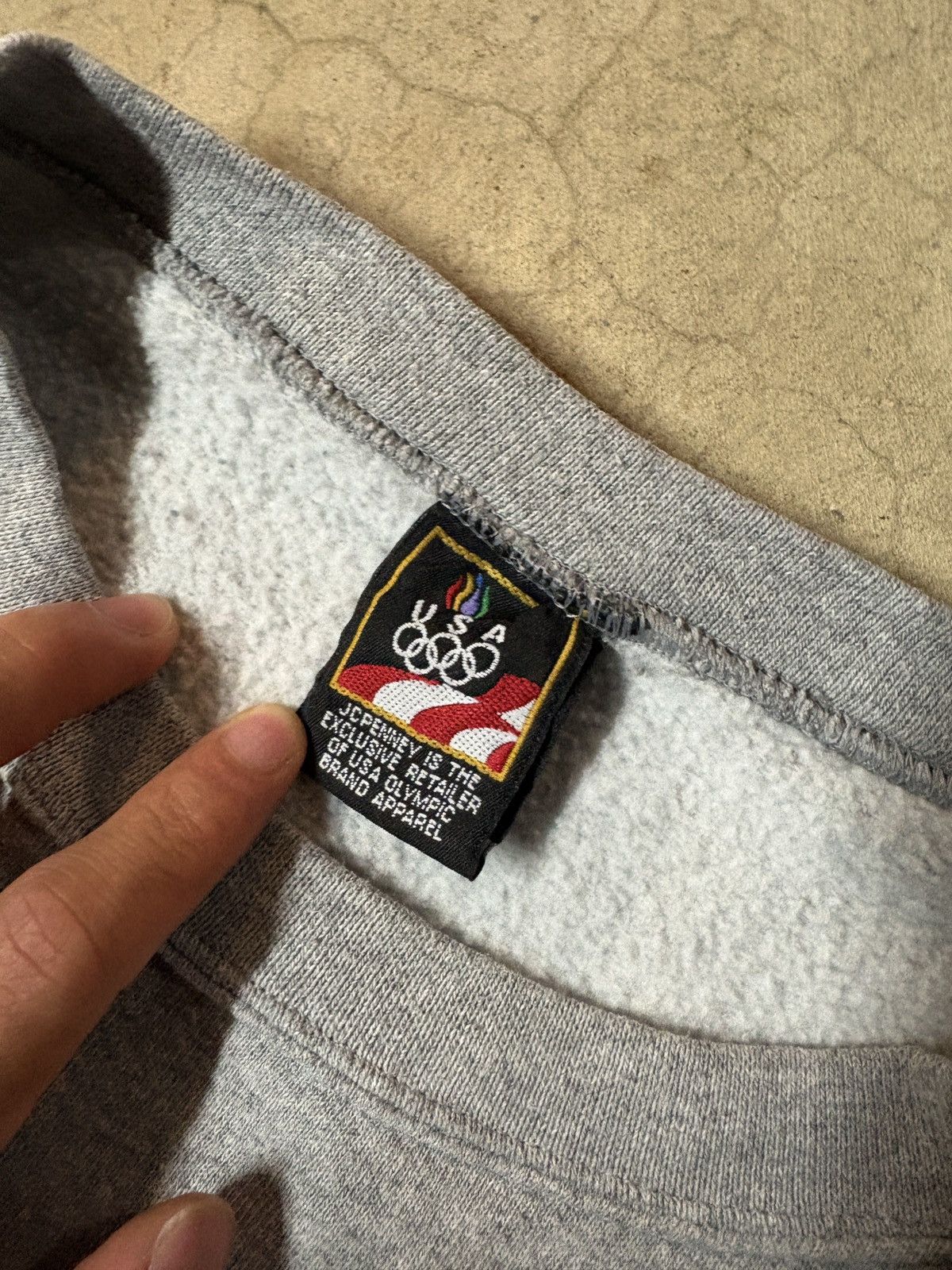 JCPenney VTG 90s USA Olympic JCPenney Boxy Crewneck Sweatshirt Gray Size US XL / EU 56 / 4 - 4 Thumbnail