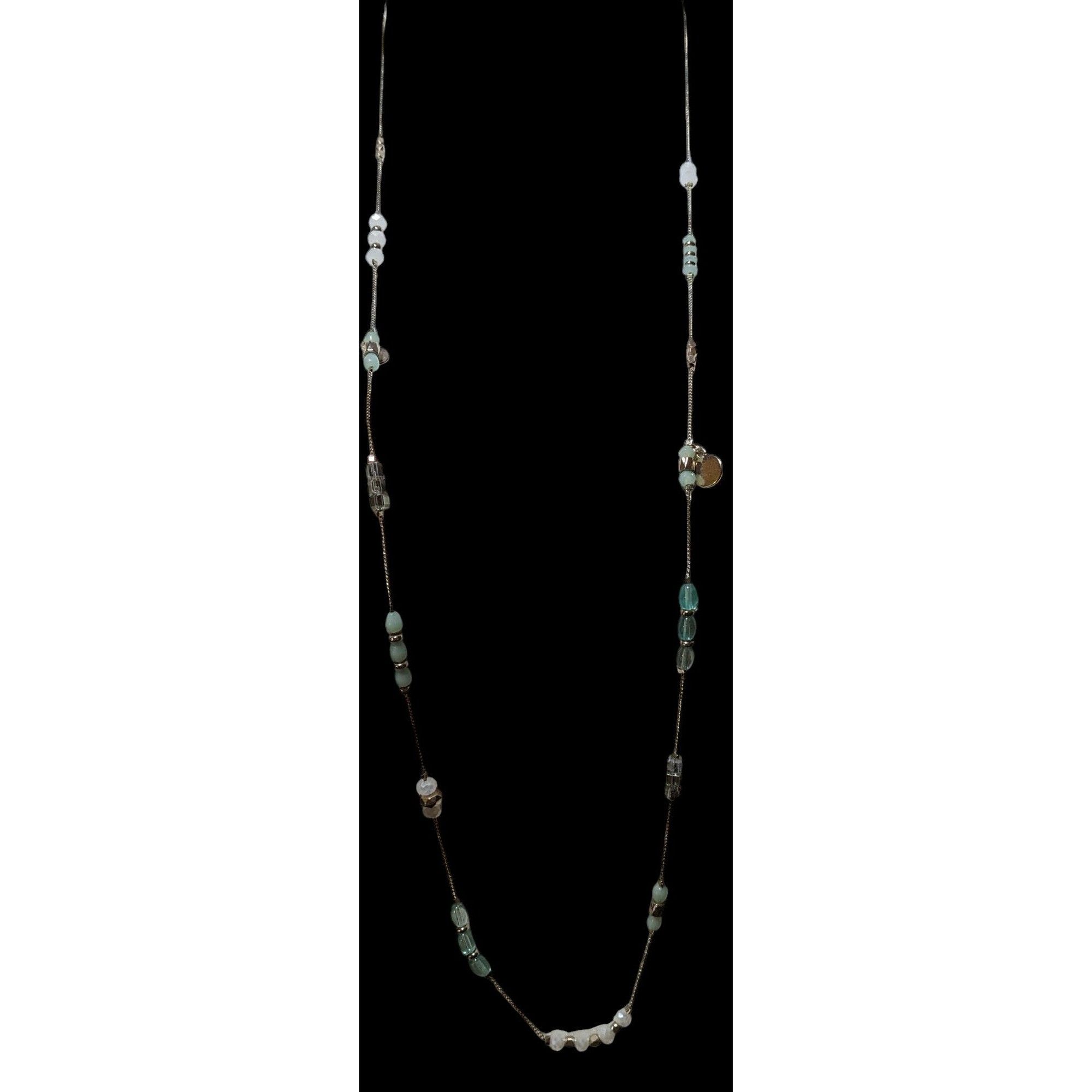 Other Minimalist Blue And Gold Beaded Station Necklace Size ONE SIZE - 4 Thumbnail