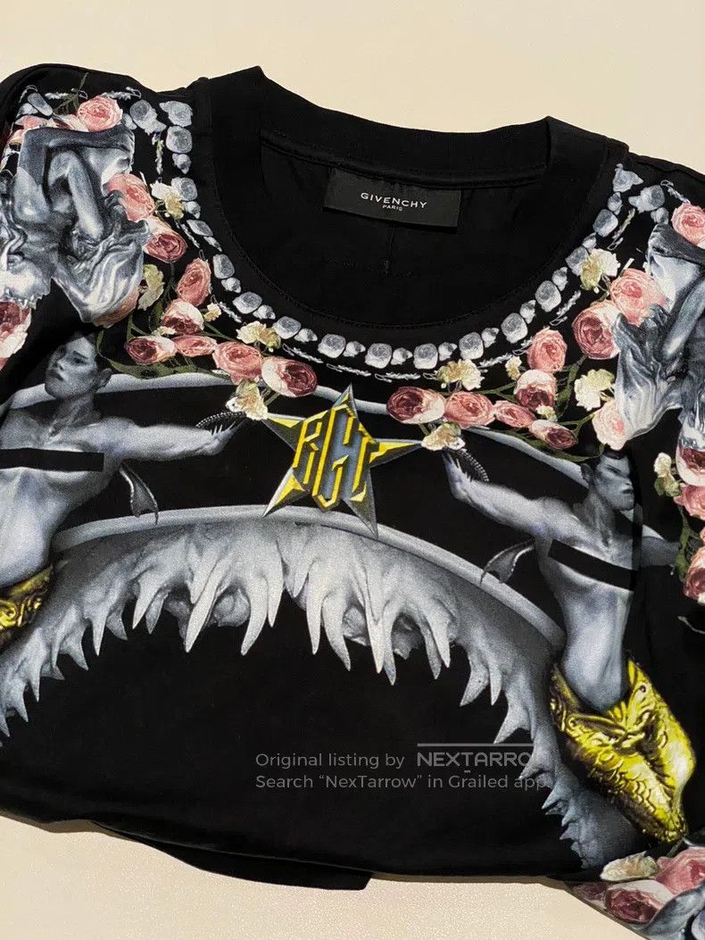 Givenchy Givenchy Shark Mermaid Floral Tee Size US XXS / EU 40 - 3 Thumbnail