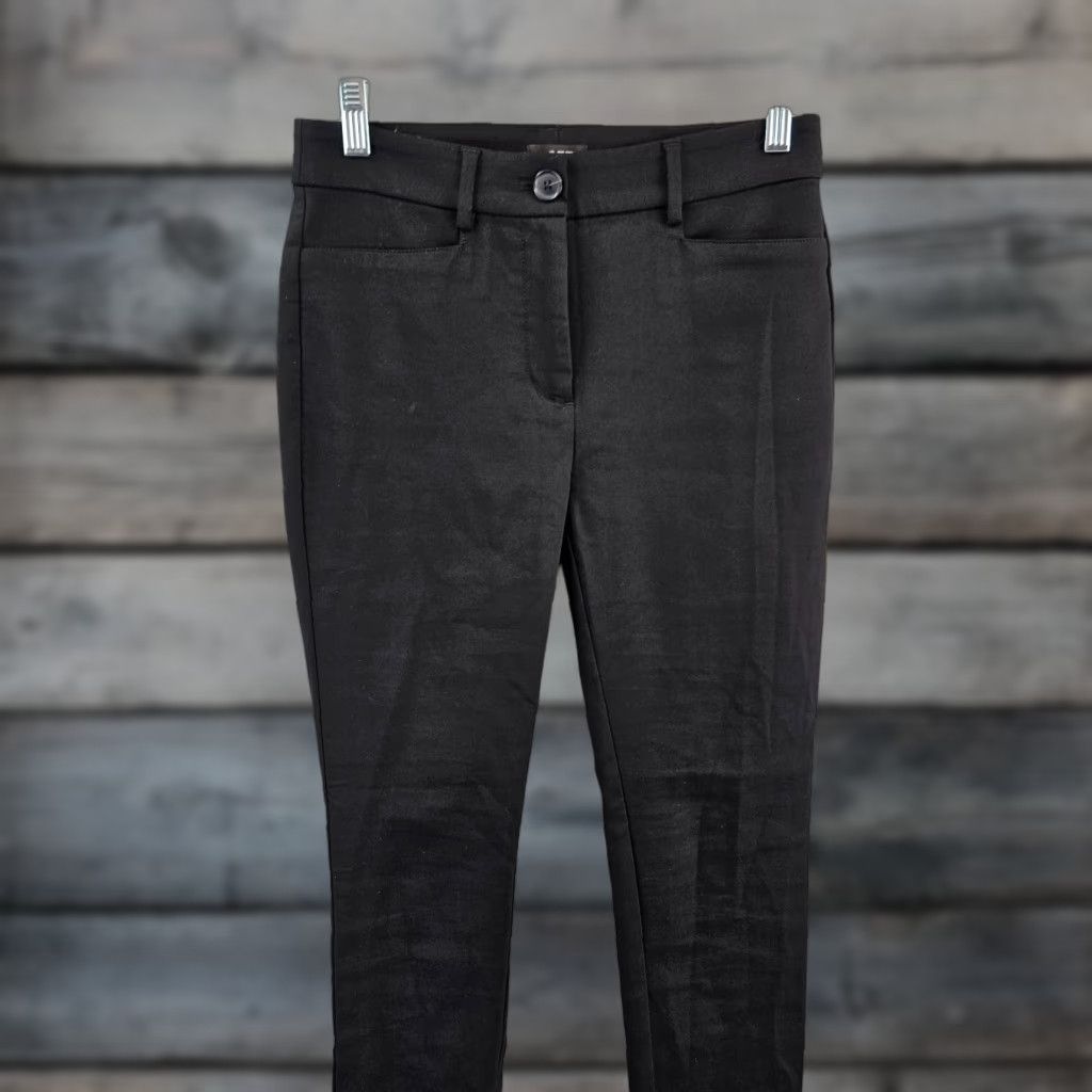 Loft LOFT Womens Skinny Pants Sz 0 Black Mid Rise Cotton Blend Dress Pants Size 25" / US 0 / IT 36 - 1 Thumbnail