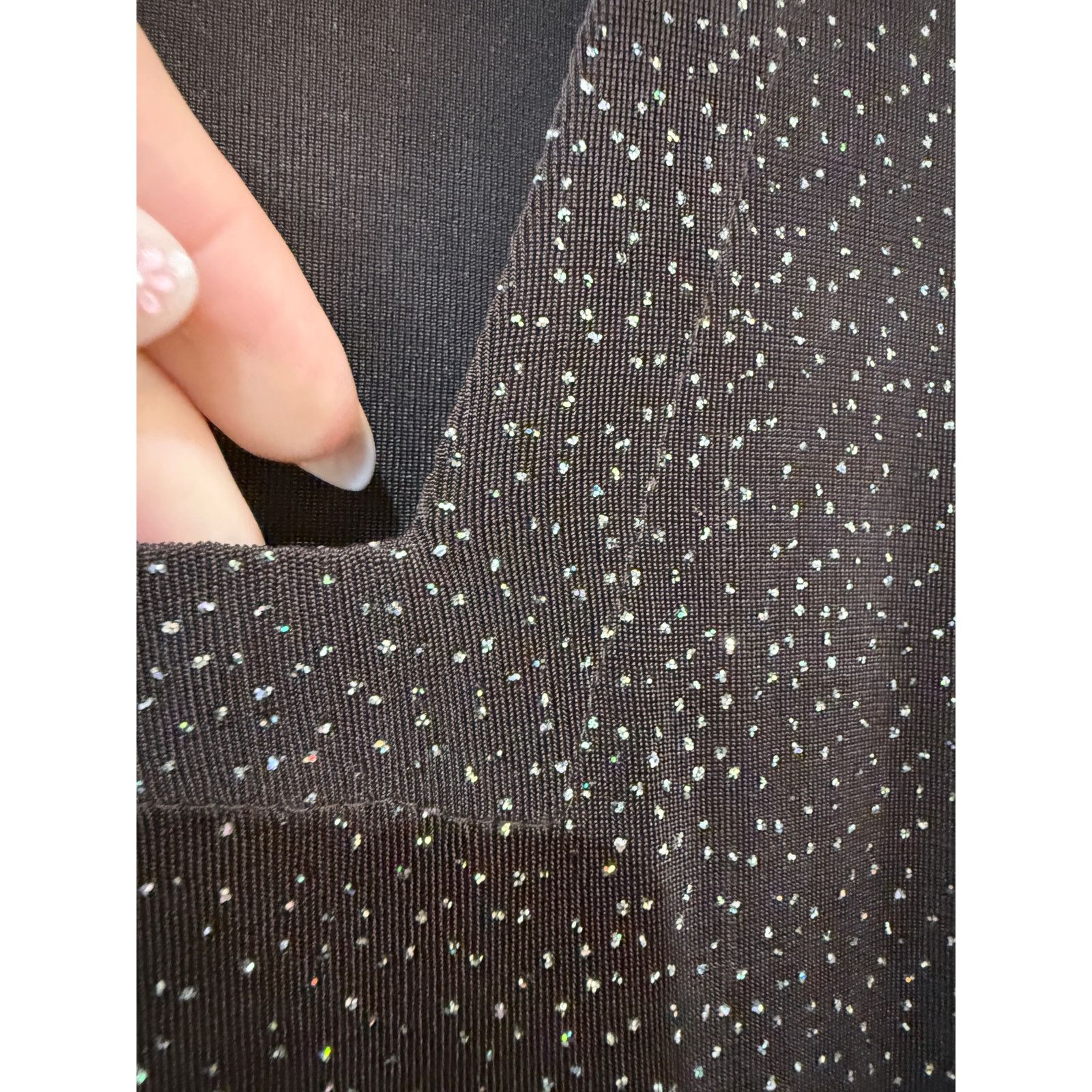 Other 90s Chocolate Brown Asymmetrical Neckline Sparkle Dress Size XL / US 12-14 / IT 48-50 - 10 Thumbnail