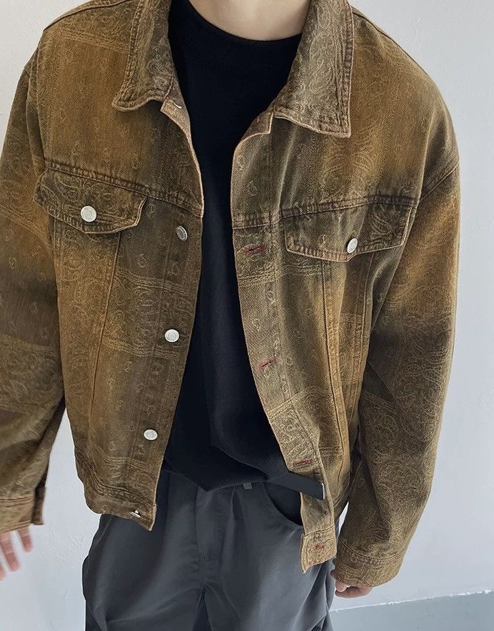 Japanese Brand × Vintage Retro punk paisley bandana washed denim jacket Size US M / EU 48-50 / 2 - 2 Thumbnail