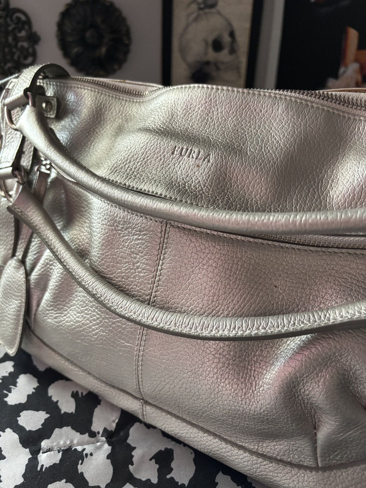 Furla Silver Genuine Leather Furla Bag Size ONE SIZE - 2 Thumbnail