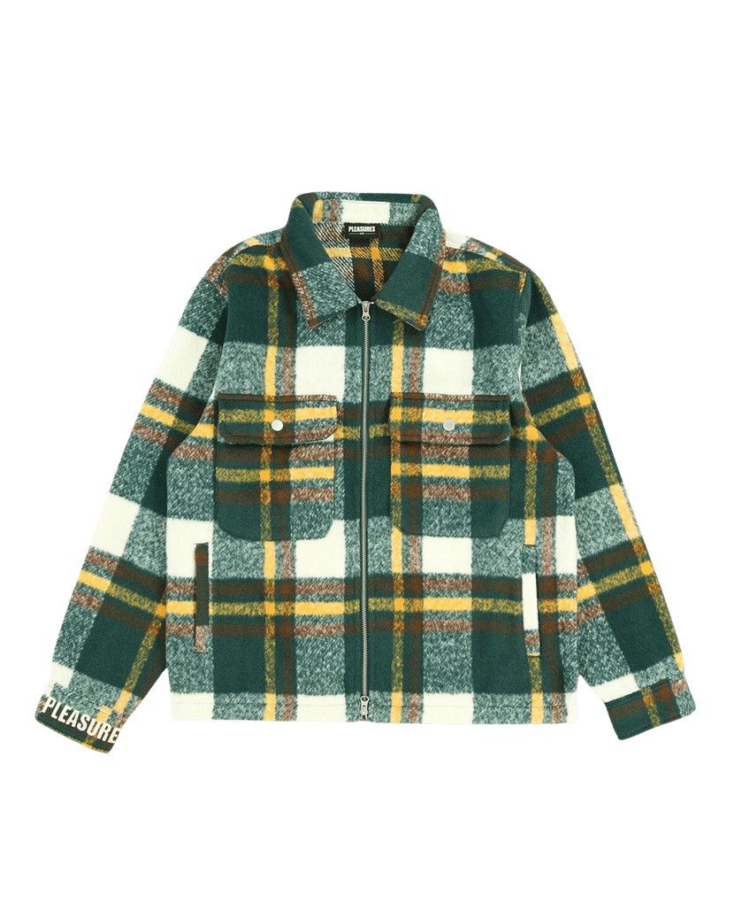 Image of Pleasures Folklore Plaid Jacket in Green, Men's (Size XL)