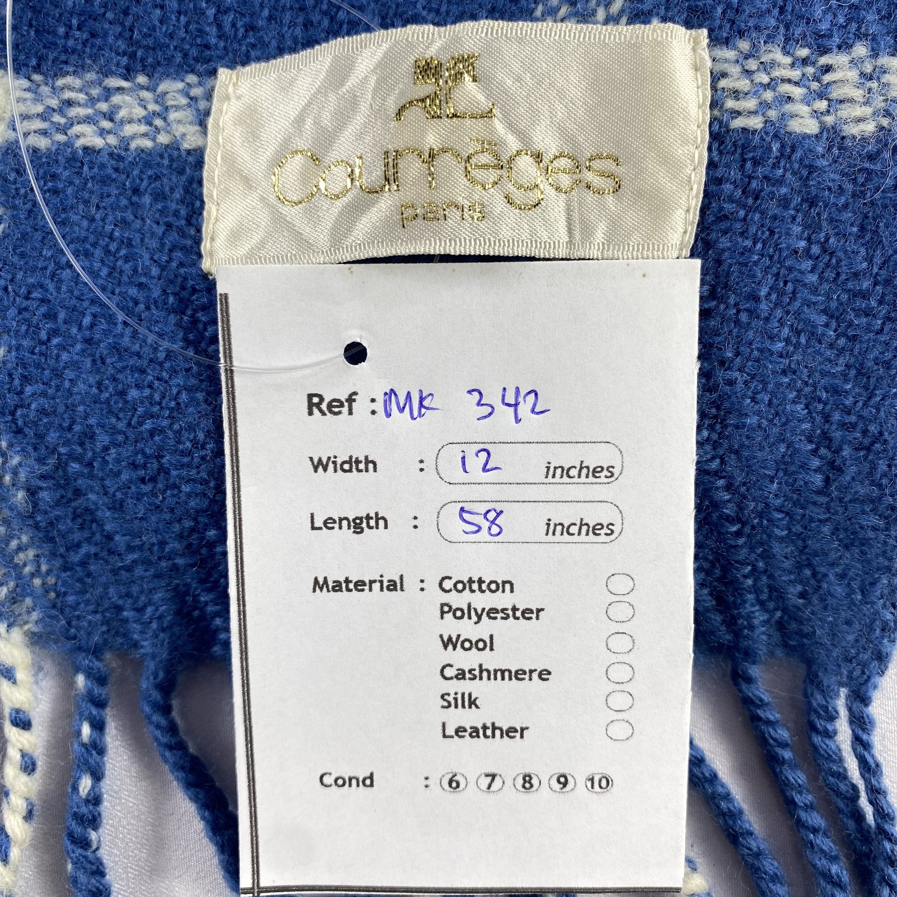 Courreges Courreges Checked Scarf Neck Wrap Wool Muffler Size ONE SIZE - 6 Thumbnail