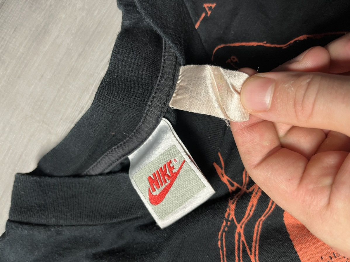 Nike Vintage 1990s Nike Europe Air Max Footprint Swoosh Tshirt Size US L / EU 52-54 / 3 - 4 Thumbnail