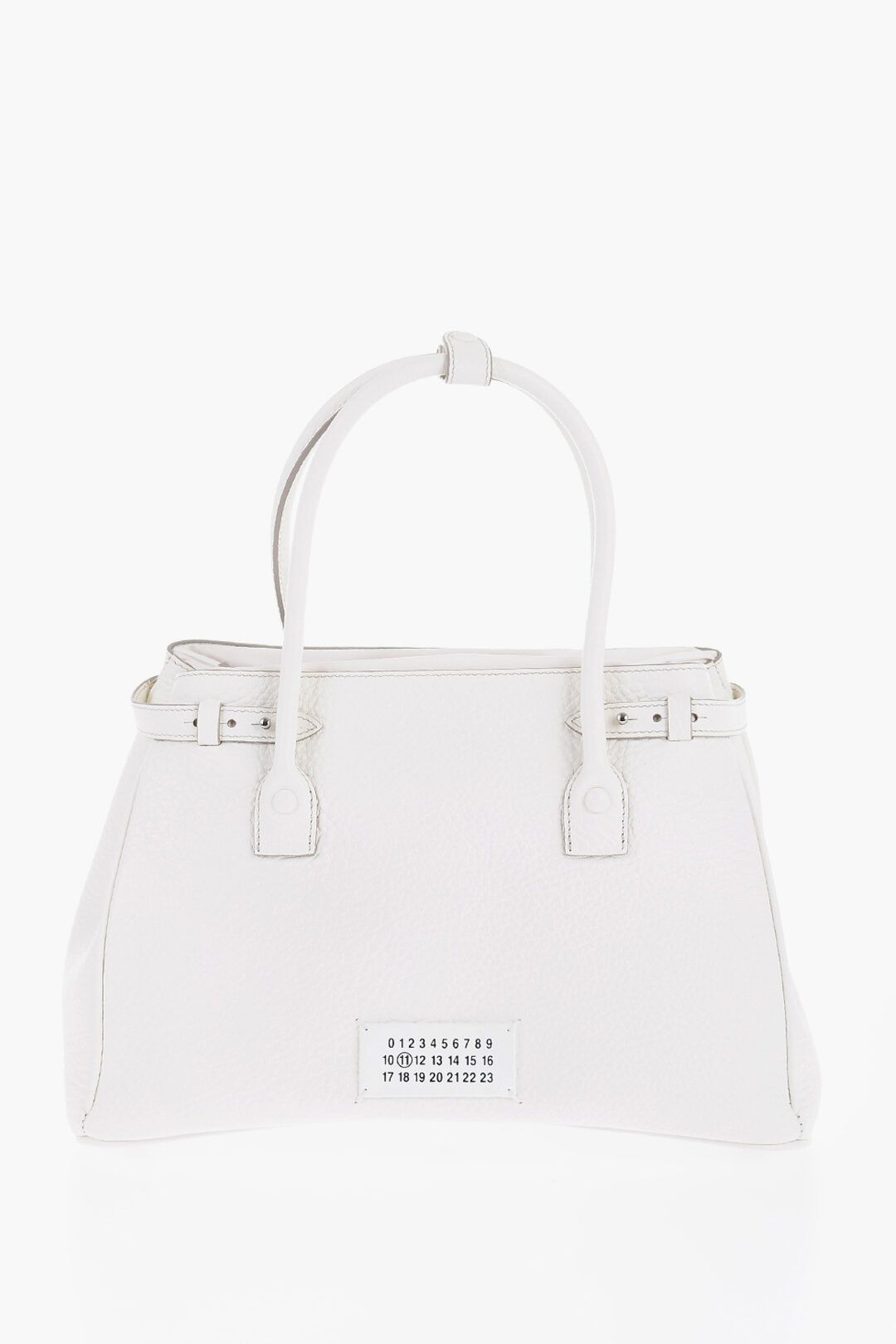 Maison Margiela og1mm1224 Size: OS / Textured Leather Hand Bag in White Size ONE SIZE - 1 Thumbnail
