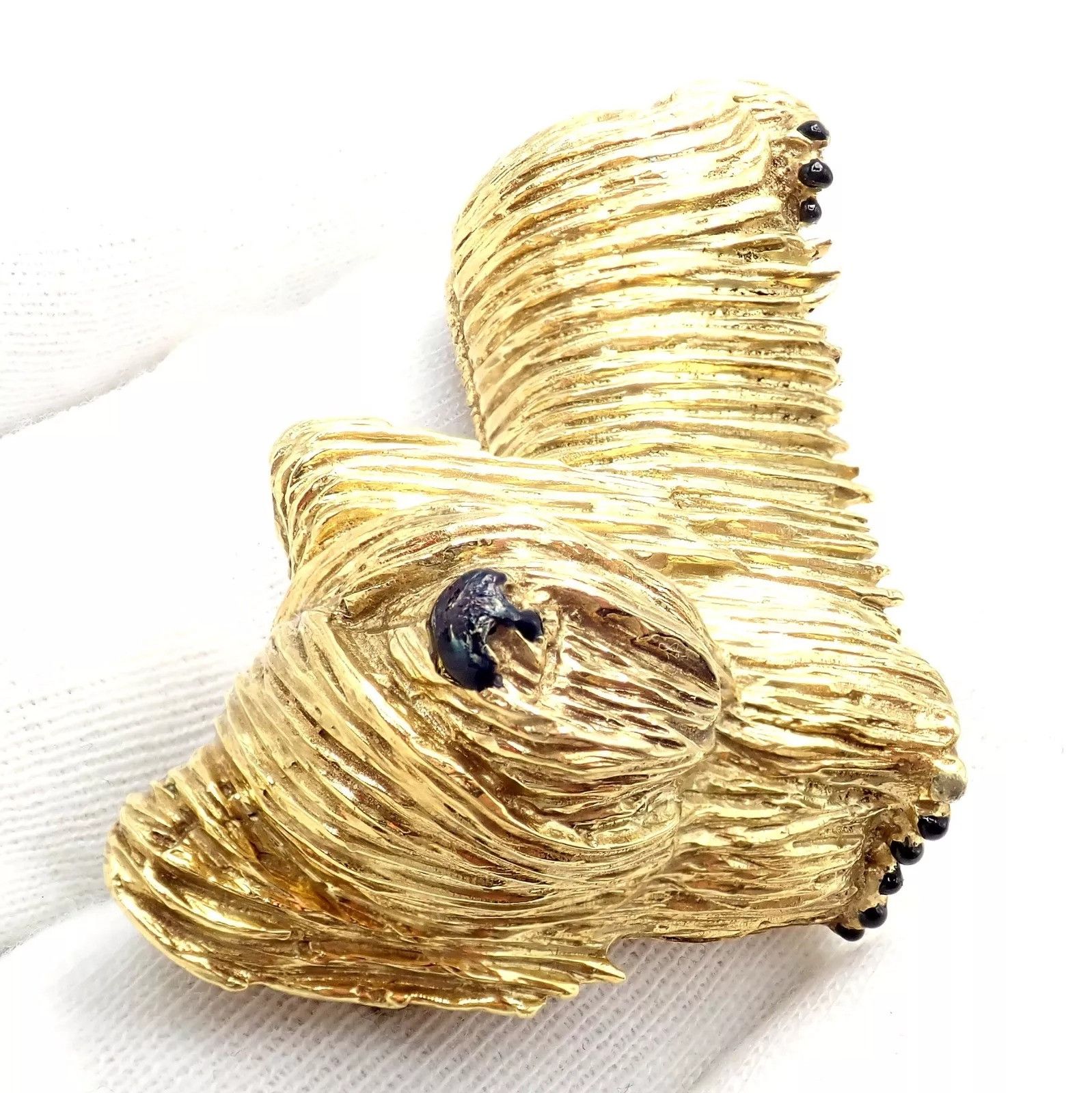 Tiffany & Co. Tiffany & Co 18k Yellow Gold Enamel Dog Terrier Brooch Pin Size ONE SIZE - 6 Thumbnail