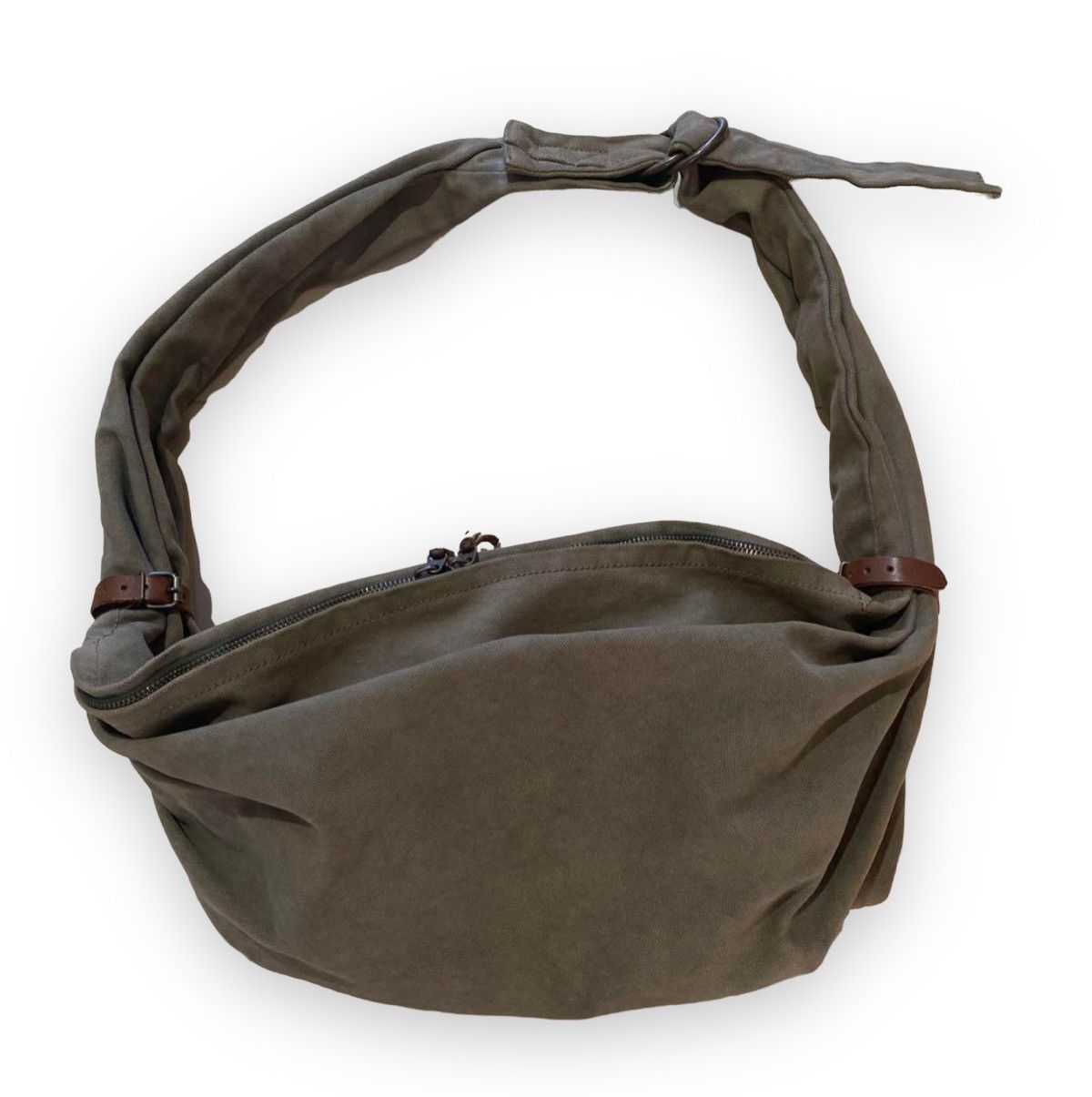 image of Kapital 6 Cotton Canvas Big Snufkin Bag Olive, Men's