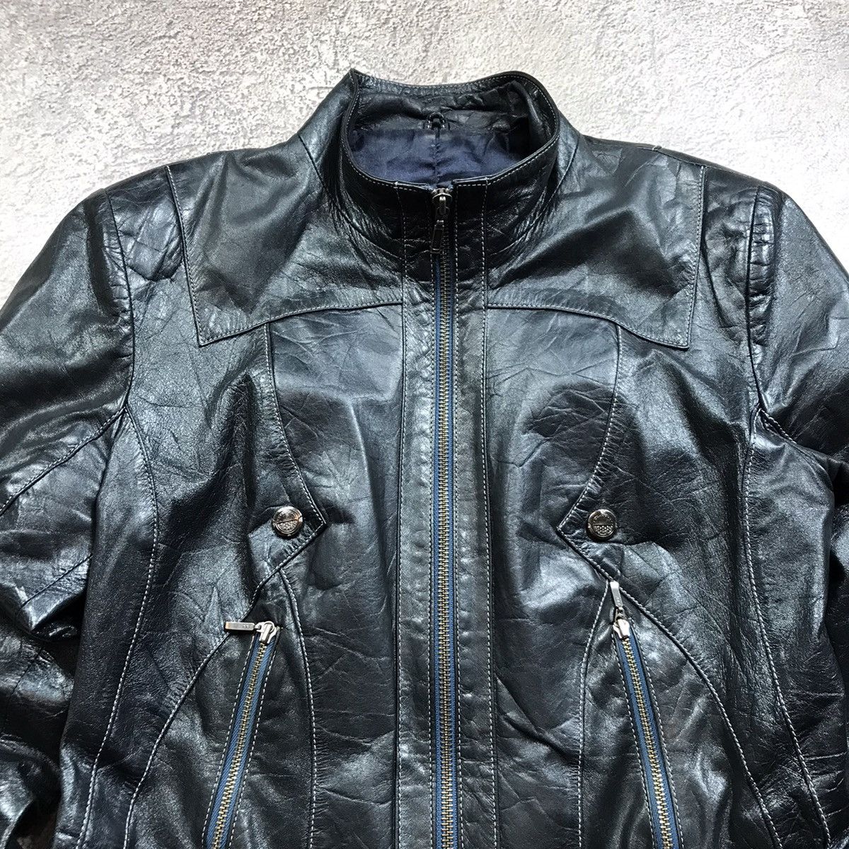 Vintage Vintage Y2K Distressed Biker Jacket Streetwear Black Baggy M Size M / US 6-8 / IT 42-44 - 2 Thumbnail