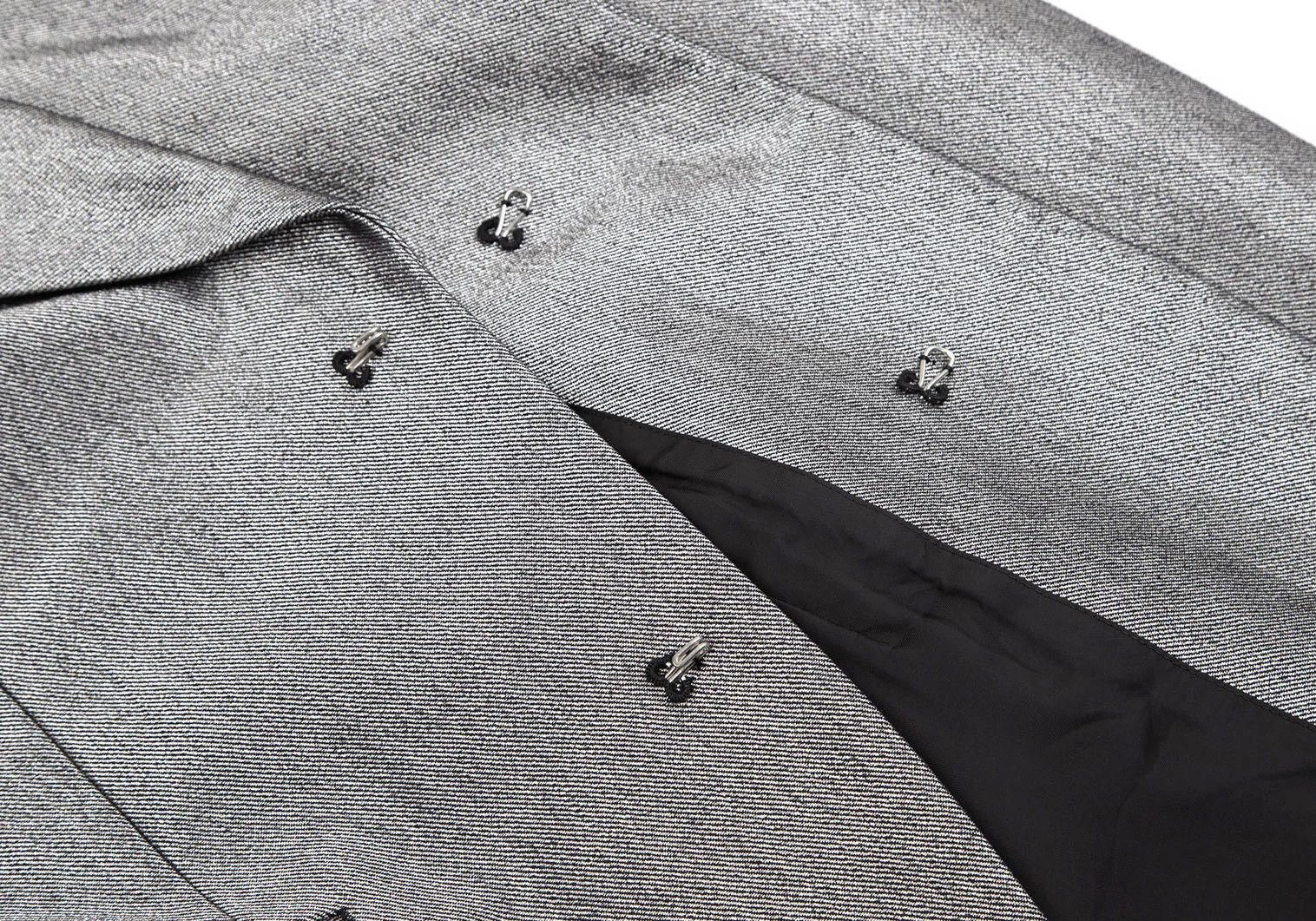 Comme des Garcons Homme Plus Metallic Hook Button Jacket in Silver, Size M Size US M / EU 48-50 / 2 - 10 Thumbnail