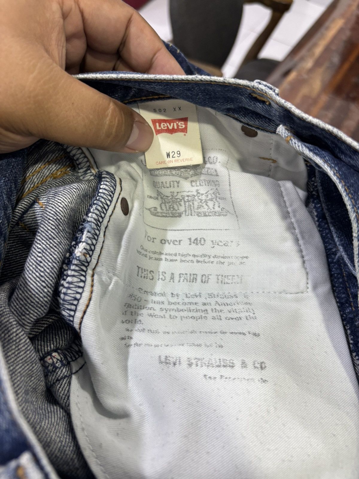 Levi's Vintage Levis 502 Big E Selvedge Jeans Size US 30 / EU 46 - 8 Thumbnail