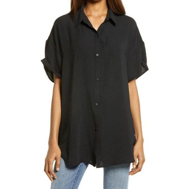 Other Treasure & Bond Button-up Tunic Shirt In Black, Sz. XS Size XS / US 0-2 / IT 36-38 - 1 Thumbnail