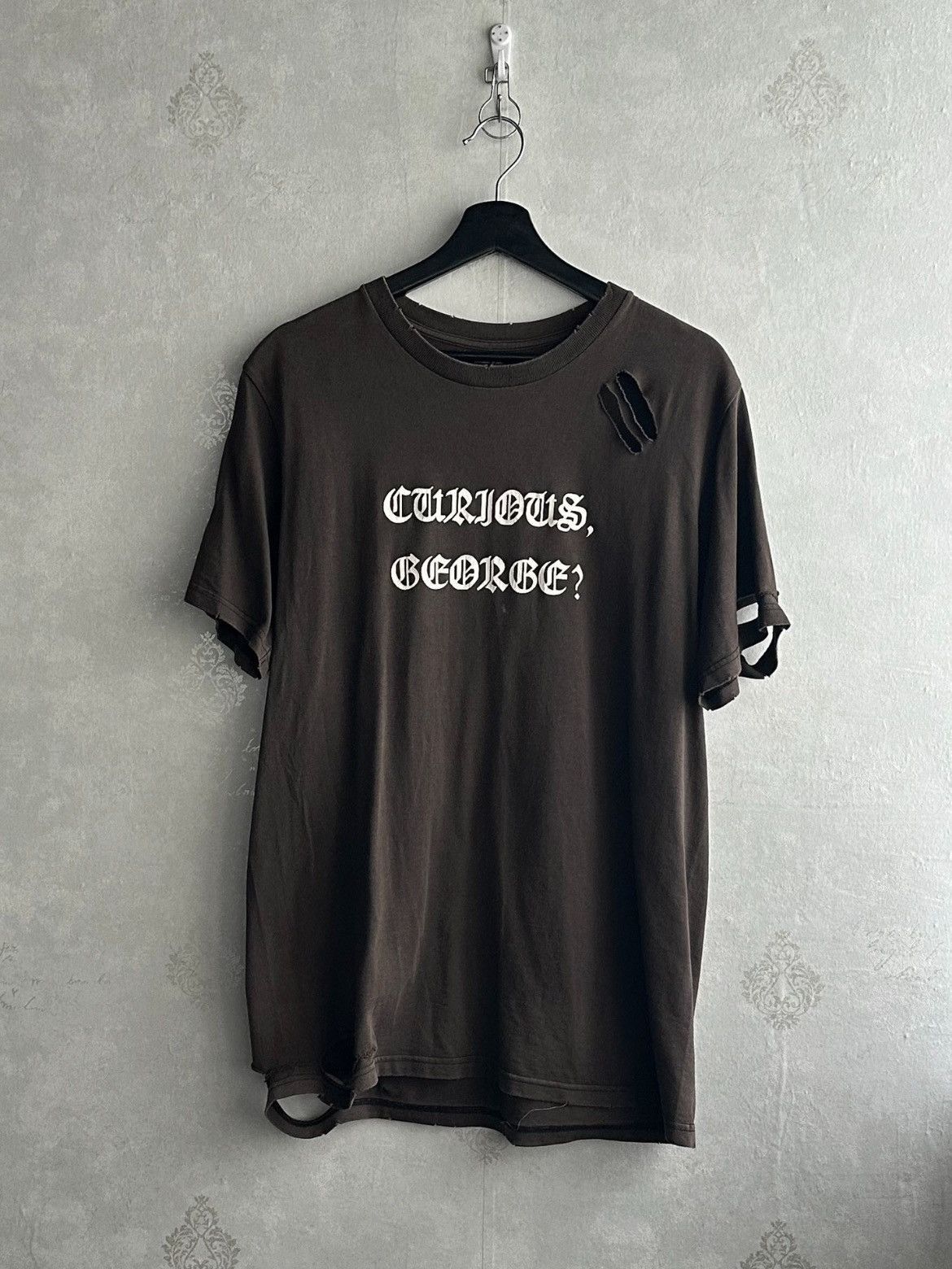 NUNBER （N）INE 05AWカットソー Number (N)ine Sz 3 Number Nine 04AW Distressed Slogan Tee-2505