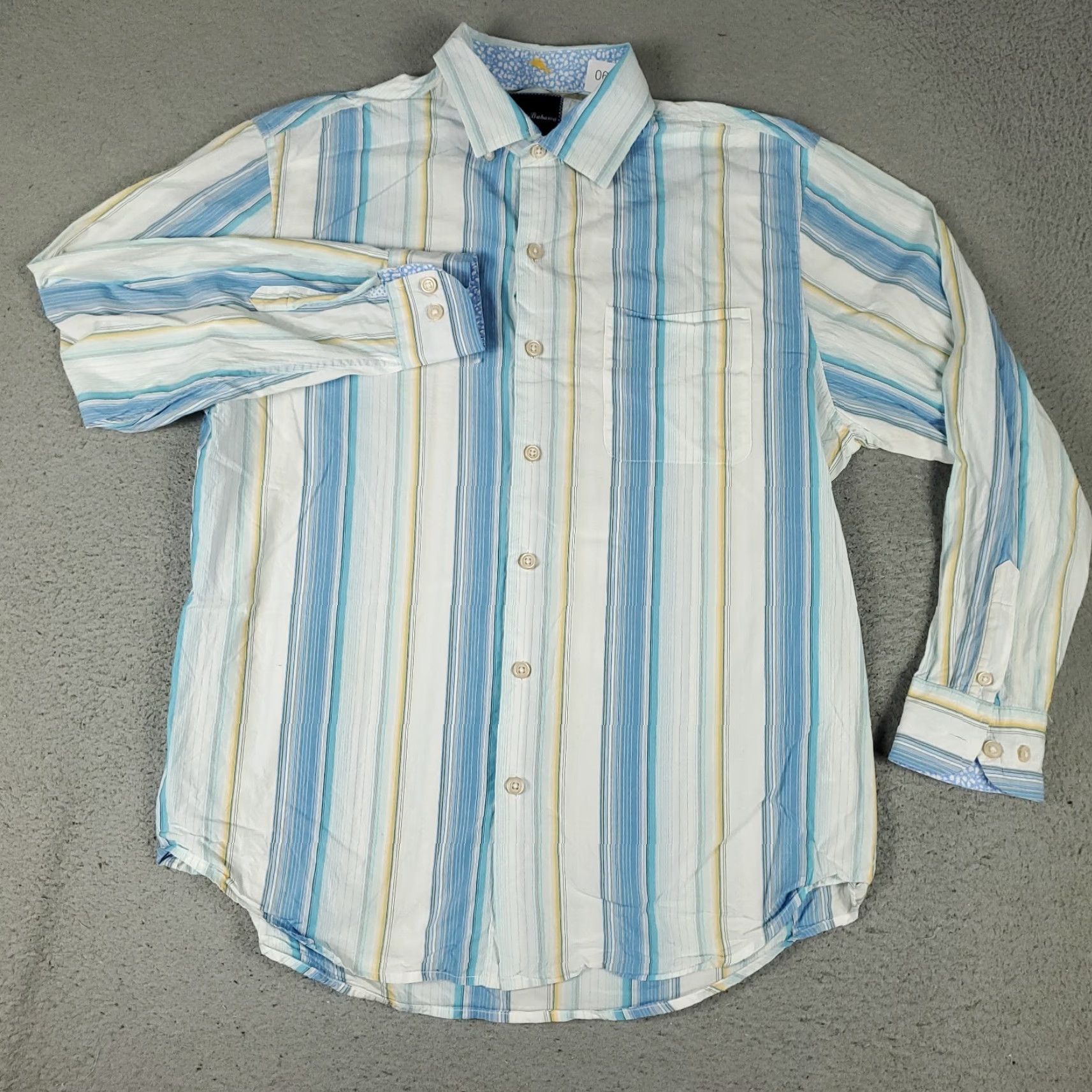 Tommy Bahama Tommy Bahama Button-Up Shirt Mens Medium Blue Striped Cotton Long Sleeve Size US M / EU 48-50 / 2 - 2 Thumbnail