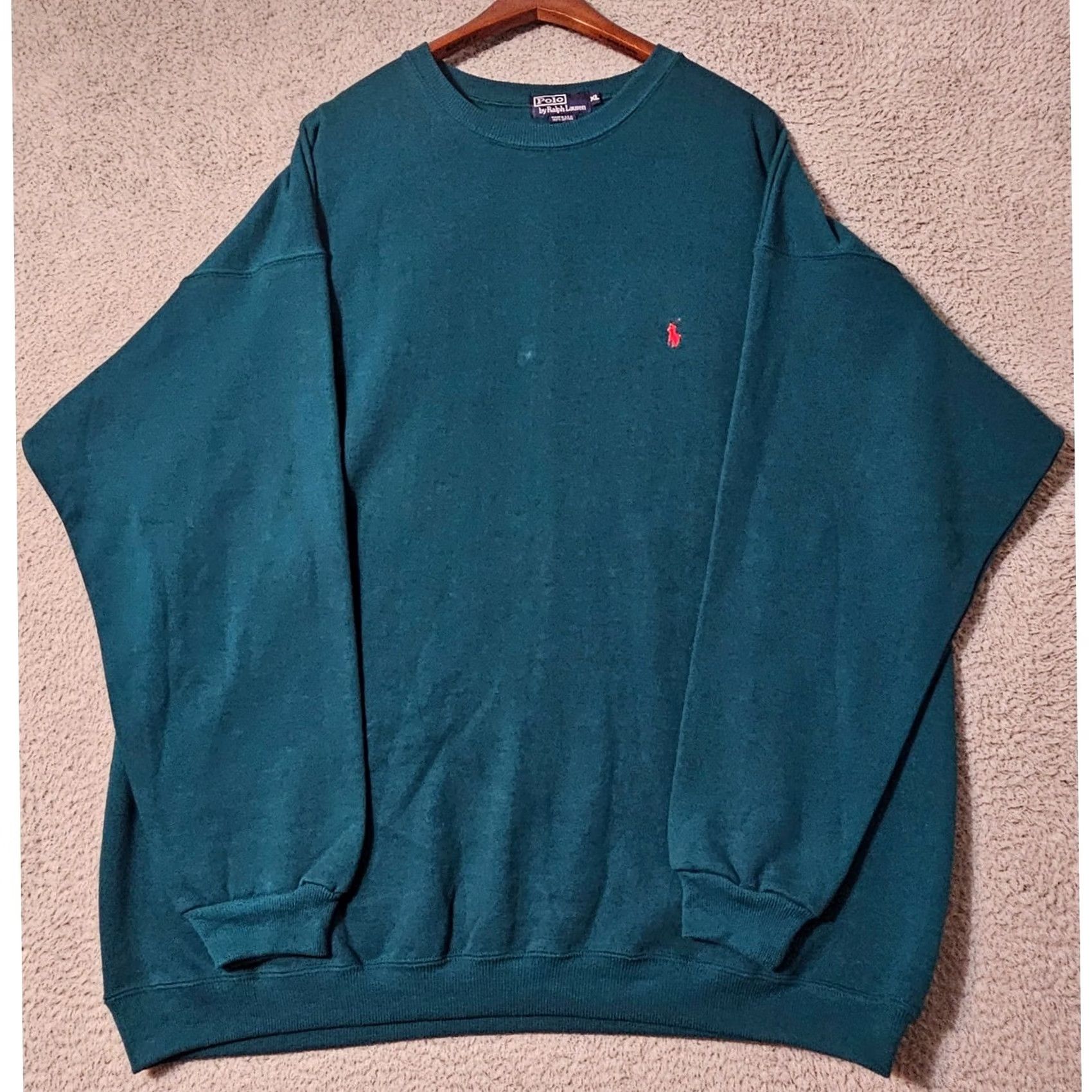 Polo Ralph Lauren VINTAGE Polo Ralph Lauren Sweatshirt Mens XL Green Made in USA 90s Size US XL / EU 56 / 4 - 2 Thumbnail