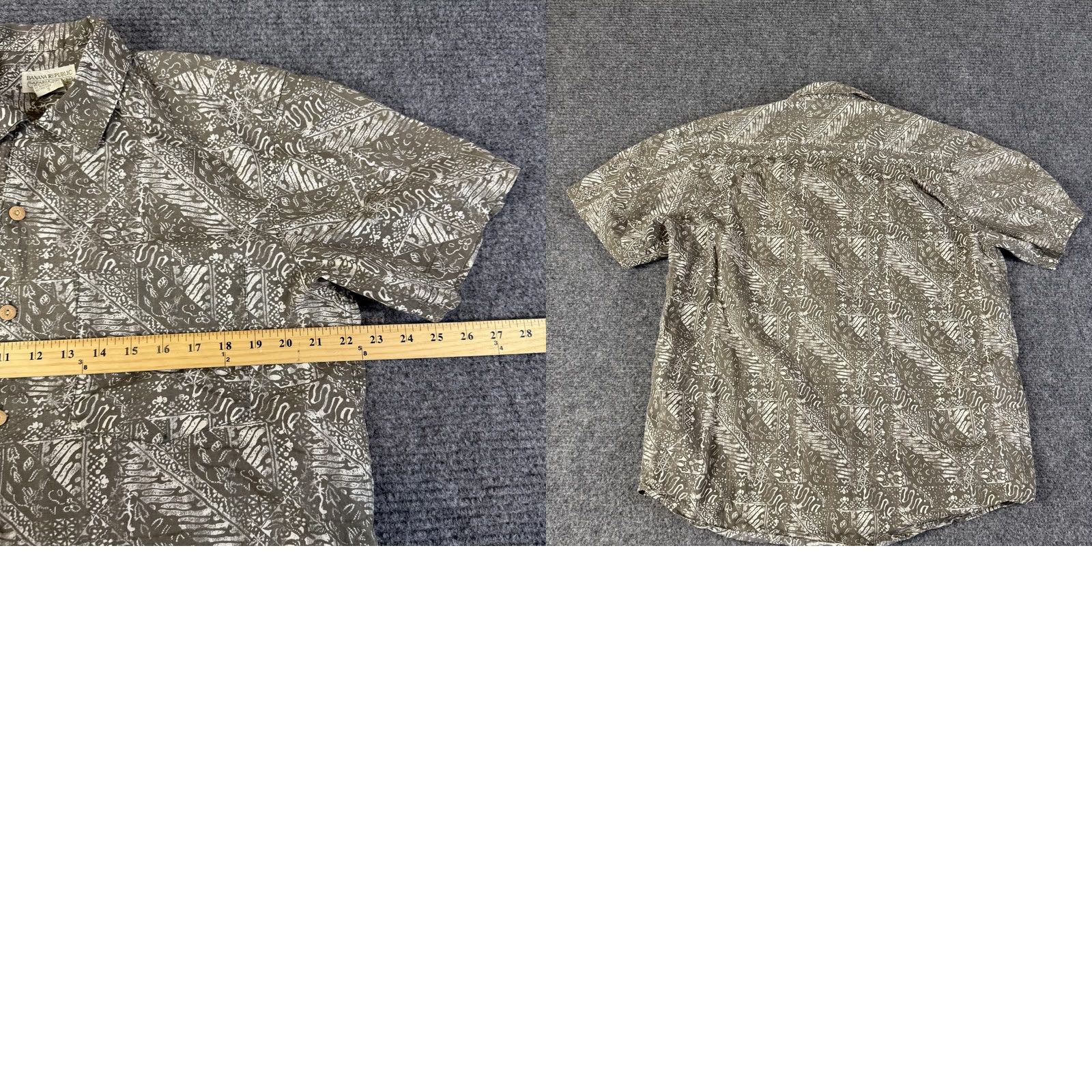 Banana Republic VINTAGE Banana Republic Shirt Mens Small Brown Geometric Safari Travel Cotton Size US S / EU 44-46 / 1 - 8 Thumbnail