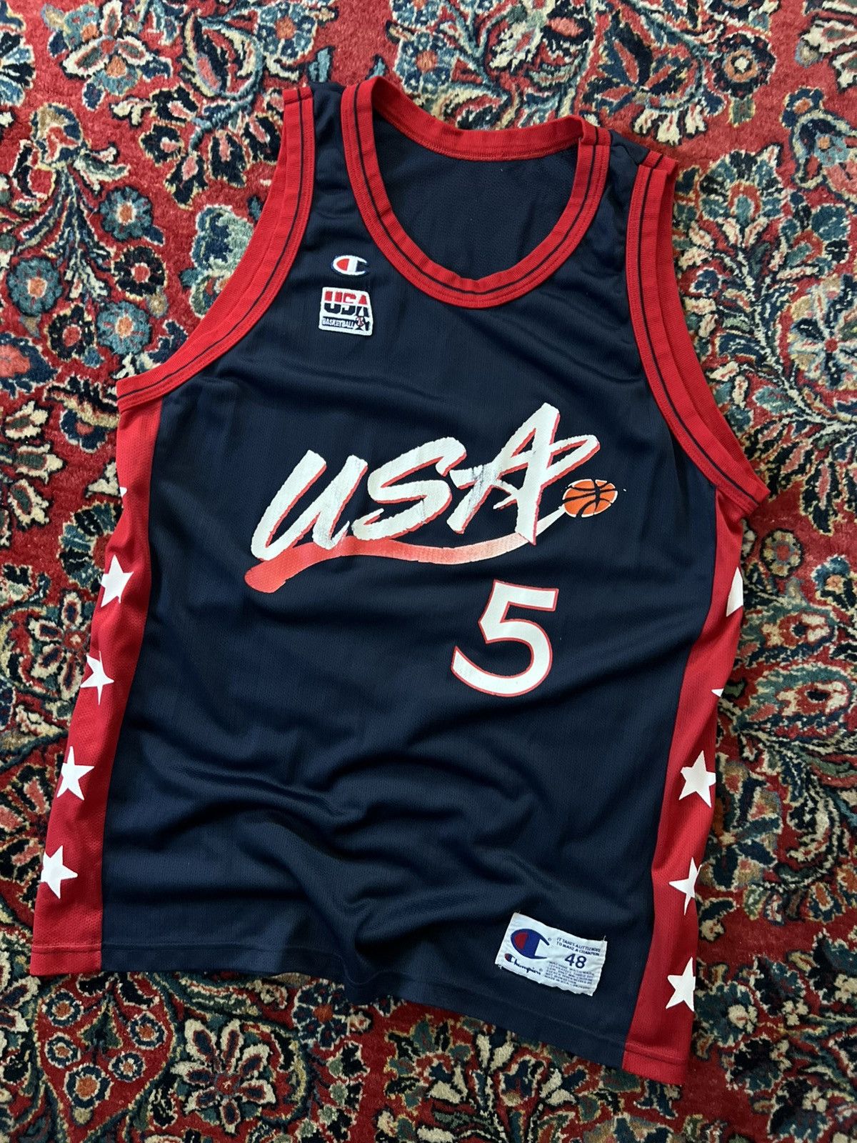 Champion Vintage 90’s Champion Team USA Hill Basketball NBA Jersey Size US XL / EU 56 / 4 - 1 Thumbnail