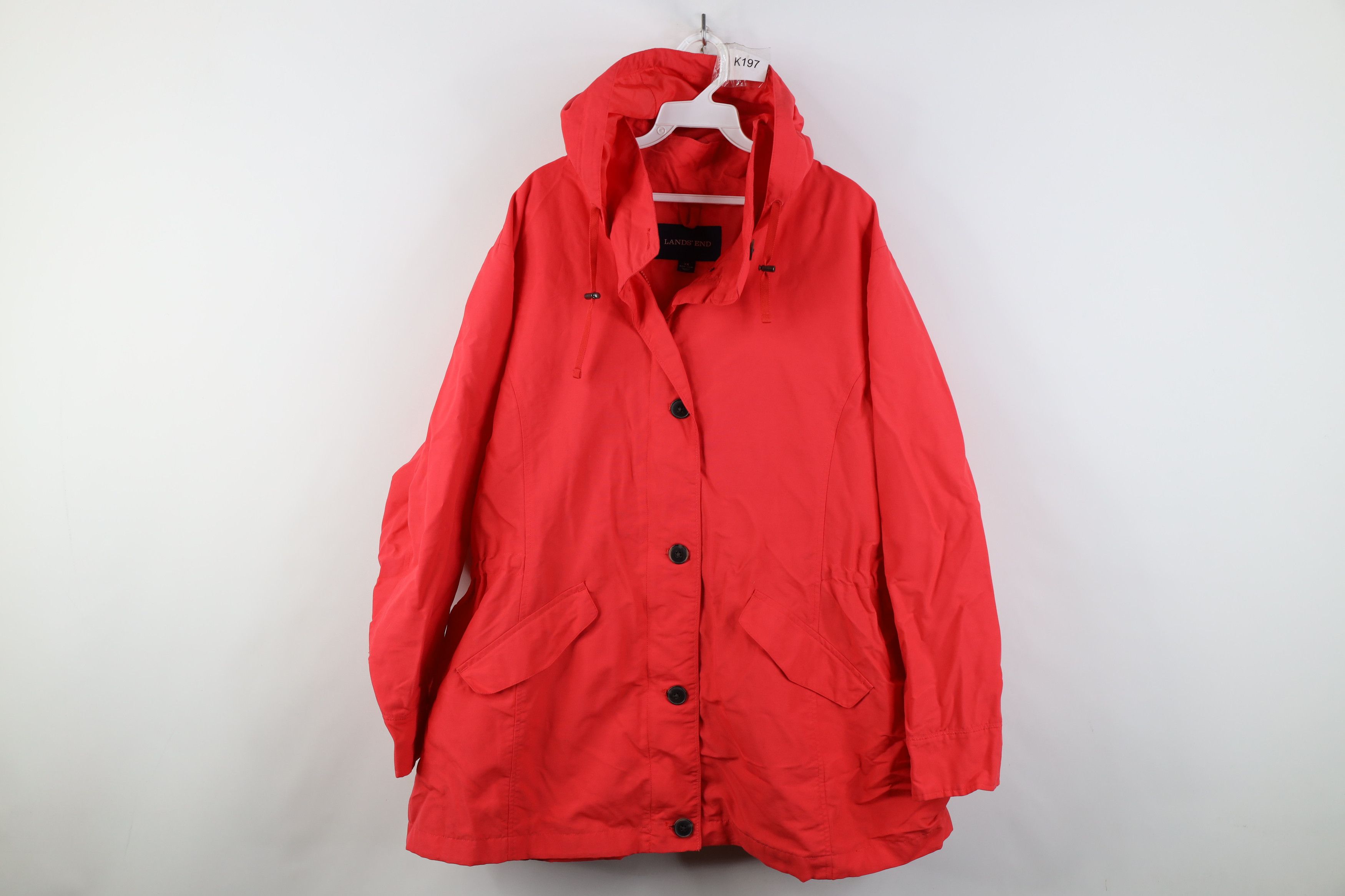 Lands' End Vintage Y2K Lands End Hooded Windbreaker Rain Jacket Coat Size 3XL / US 20-22 - 1 Thumbnail