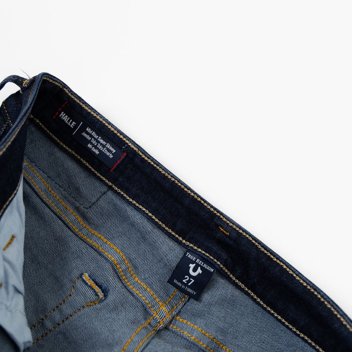 True Religion True Religion New Halle Womens Jeans Dark Blue Stretch Slim Size 28" / US 6 / IT 42 - 5 Thumbnail